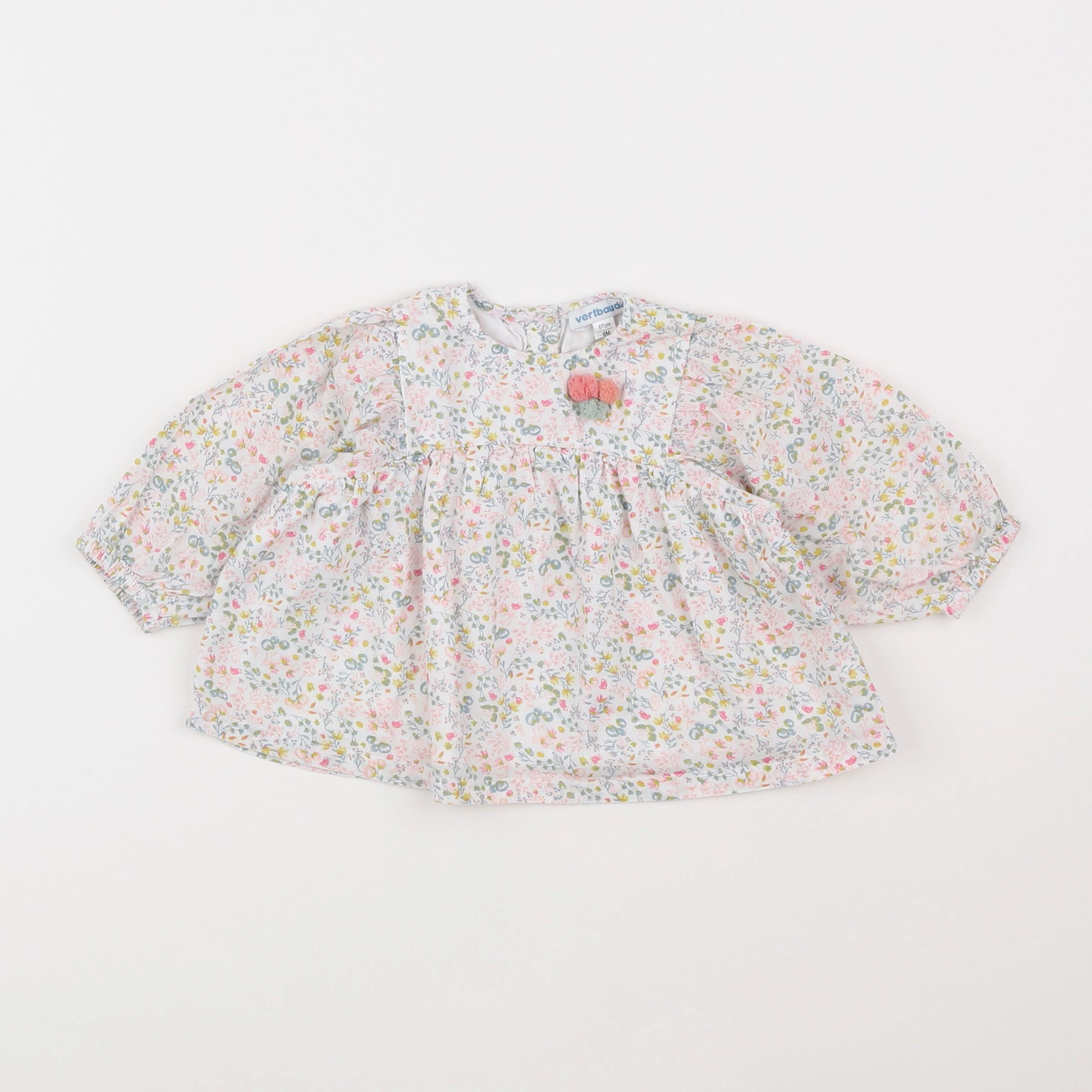 Vertbaudet - blouse multicolore - 6 mois