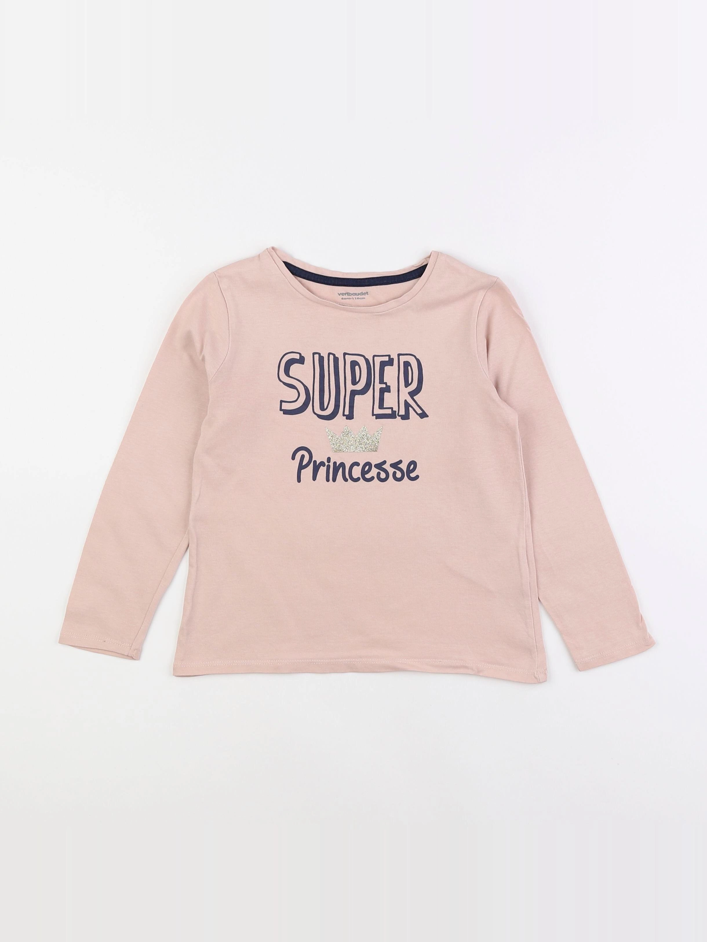 Vertbaudet - tee-shirt rose - 6 ans