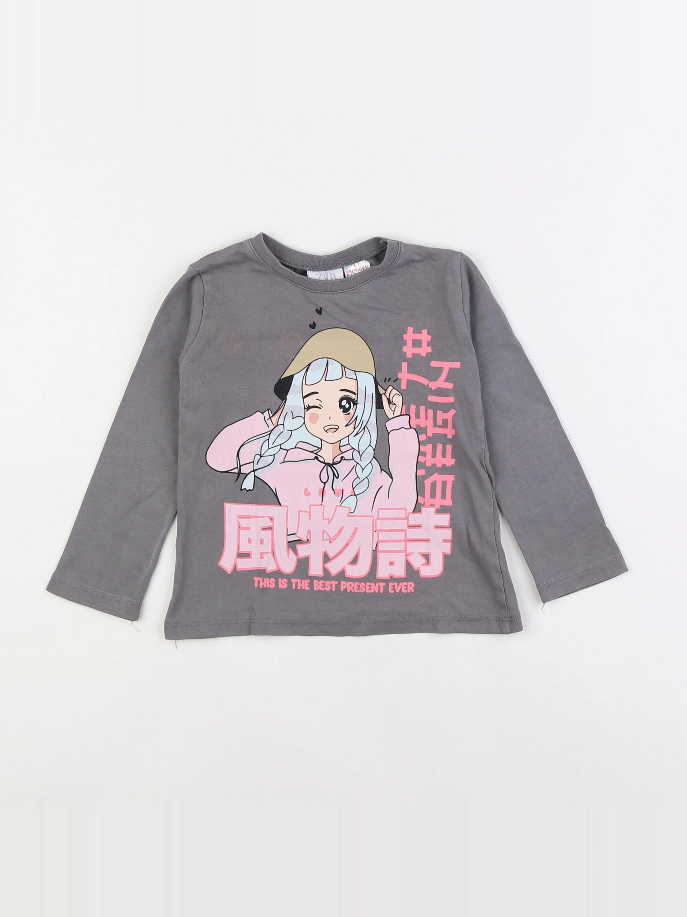 Zara - tee-shirt gris - 18 mois à 2 ans