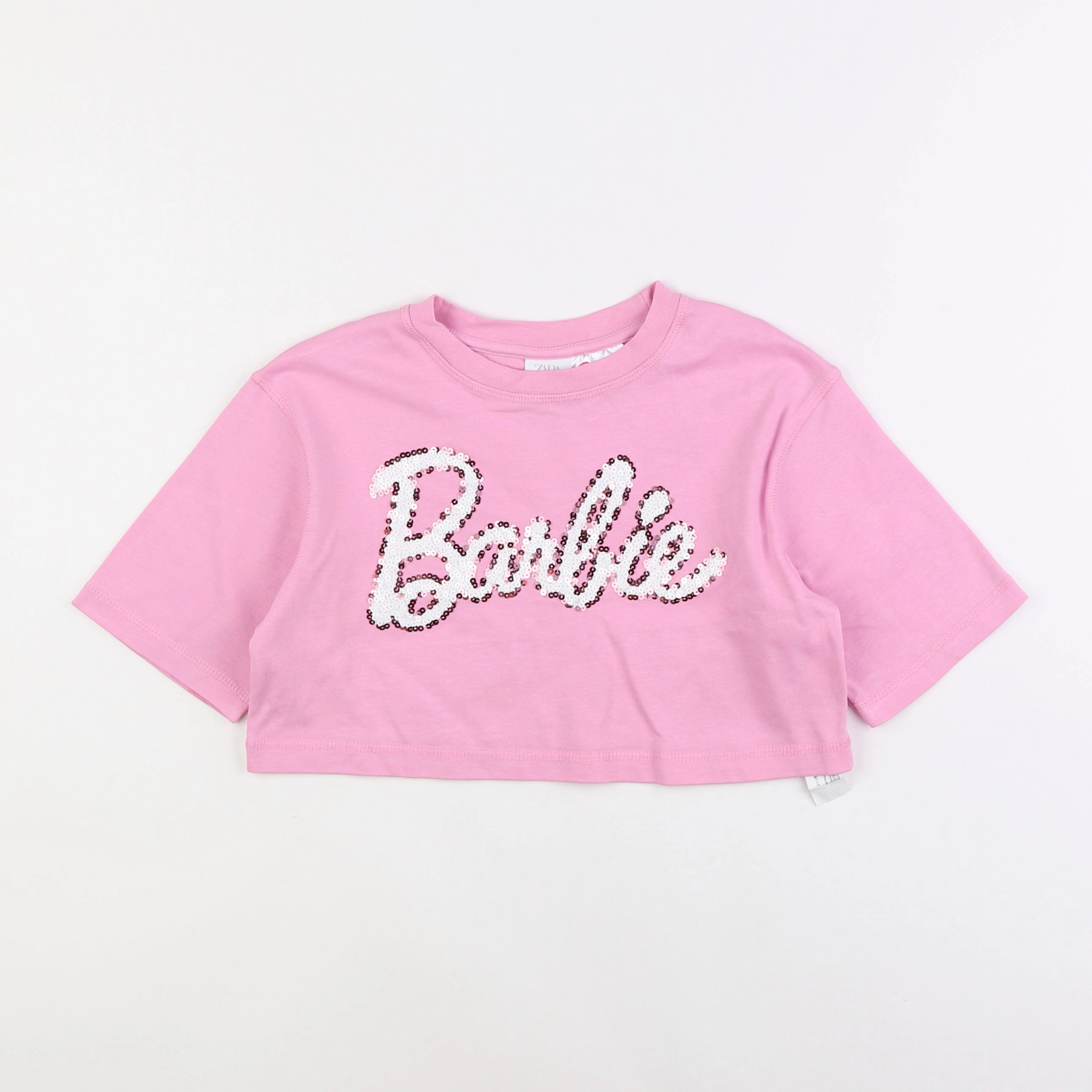 Zara - tee-shirt rose court - 8/9 ans