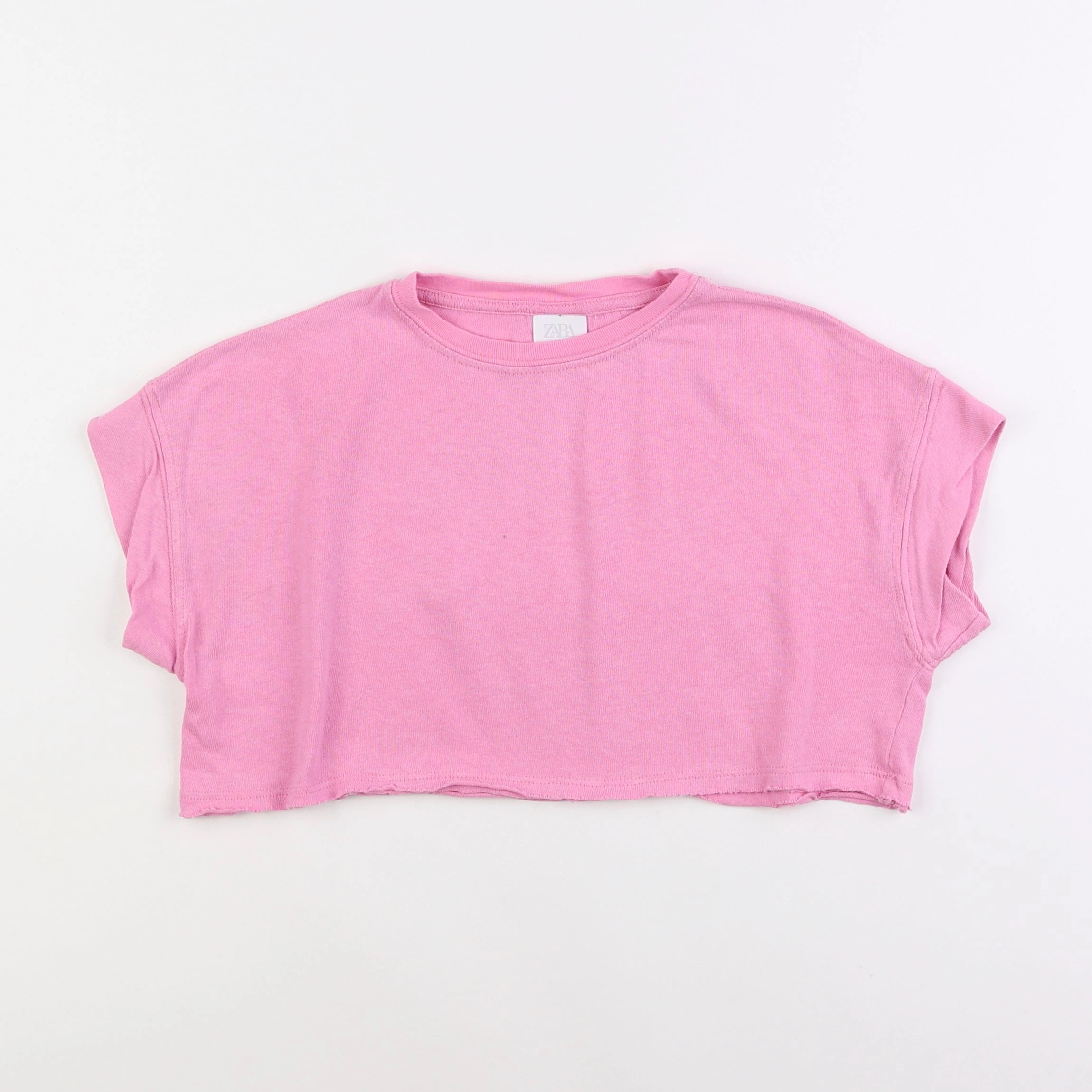 Zara - tee-shirt rose court- 8/9 ans