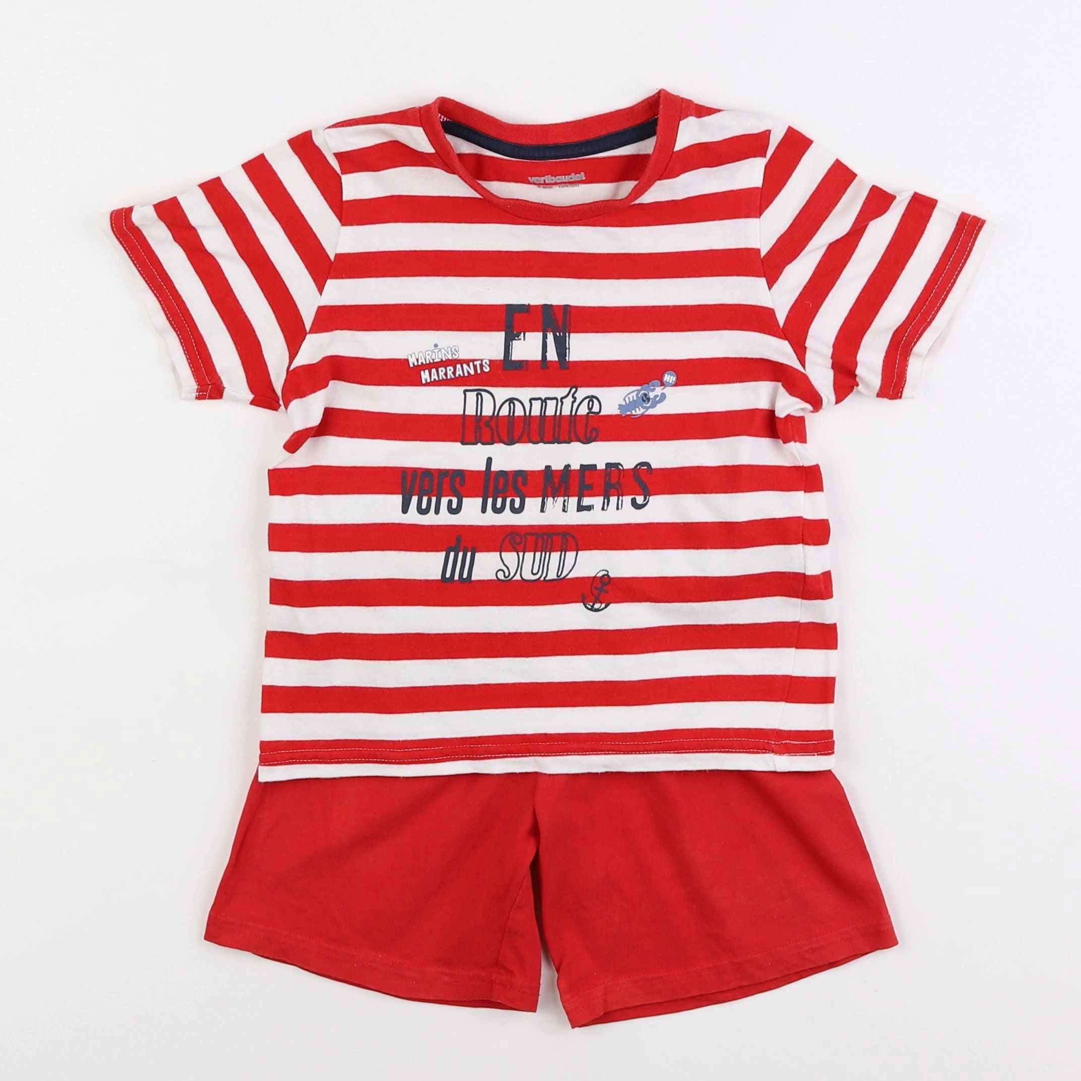 Vertbaudet - pyjama coton rouge - 4 ans