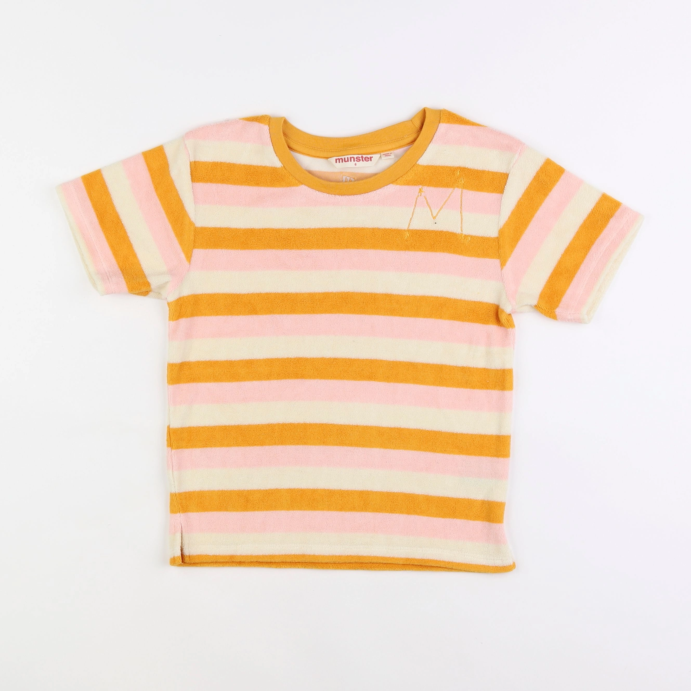 Munsterkids - tee-shirt rose, orange - 6 ans