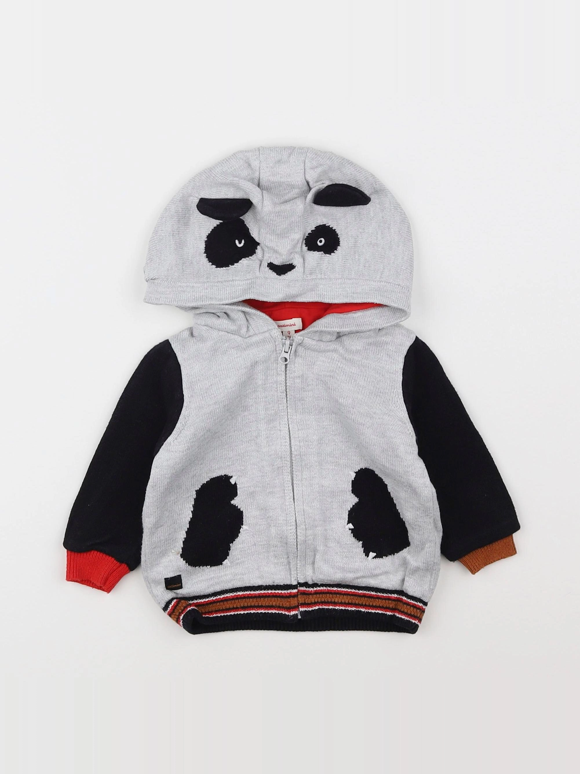 Catimini - gilet gris, noir - 9 mois