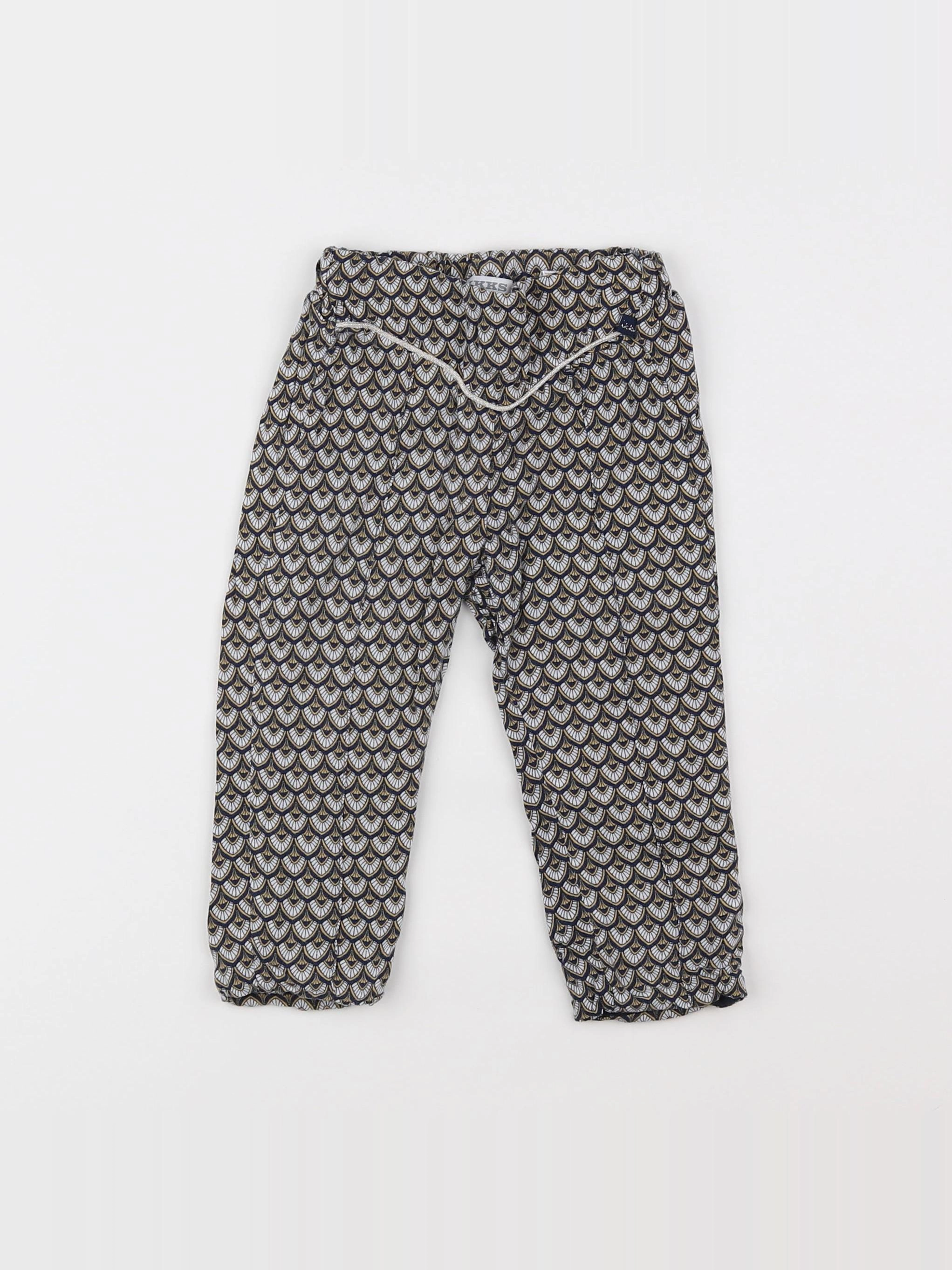 IKKS - pantalon marron, blanc - 12 mois
