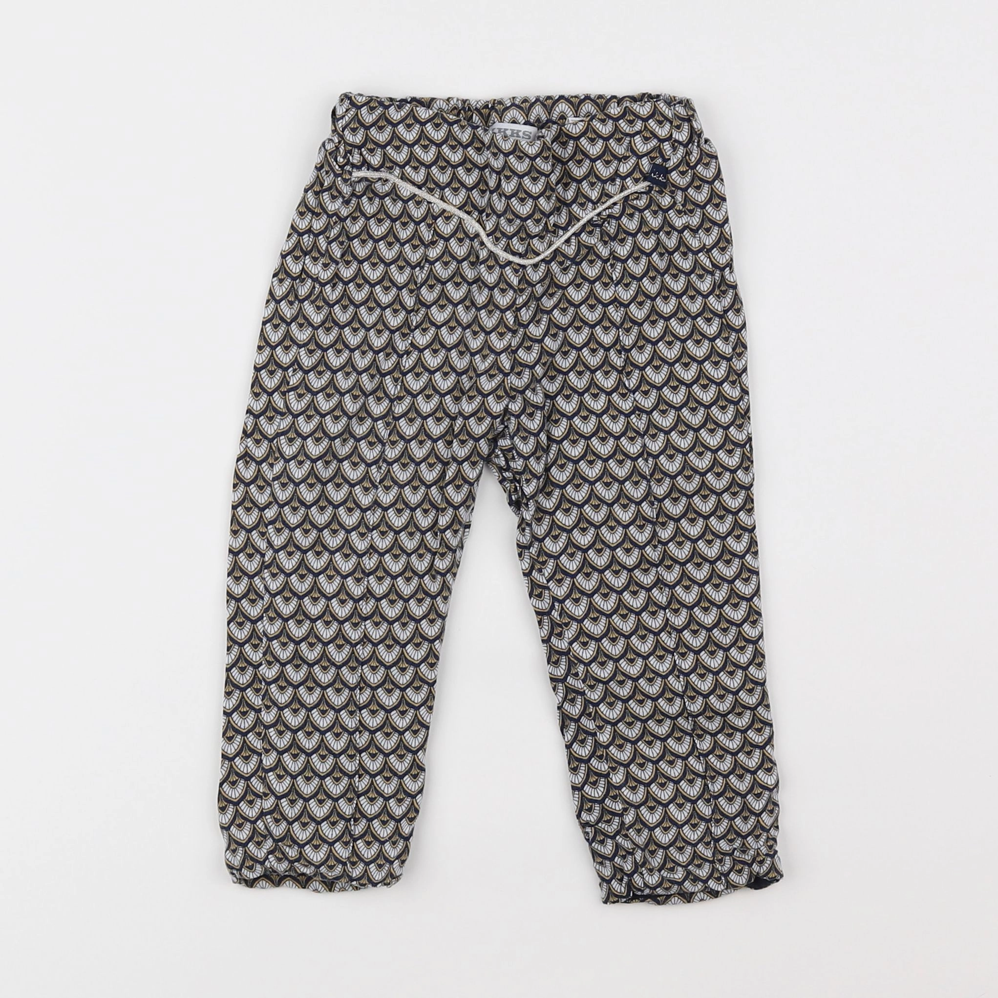 IKKS - pantalon marron, blanc - 12 mois