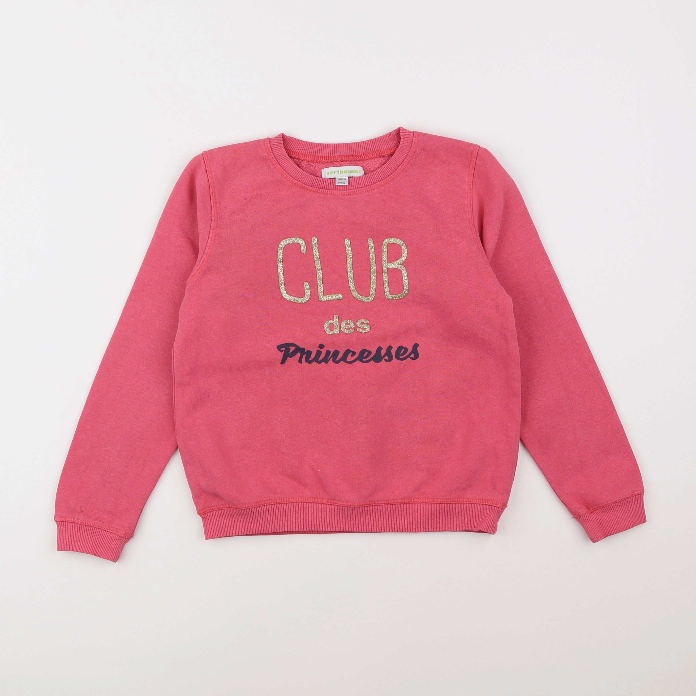 Vertbaudet - sweat rose - 8 ans