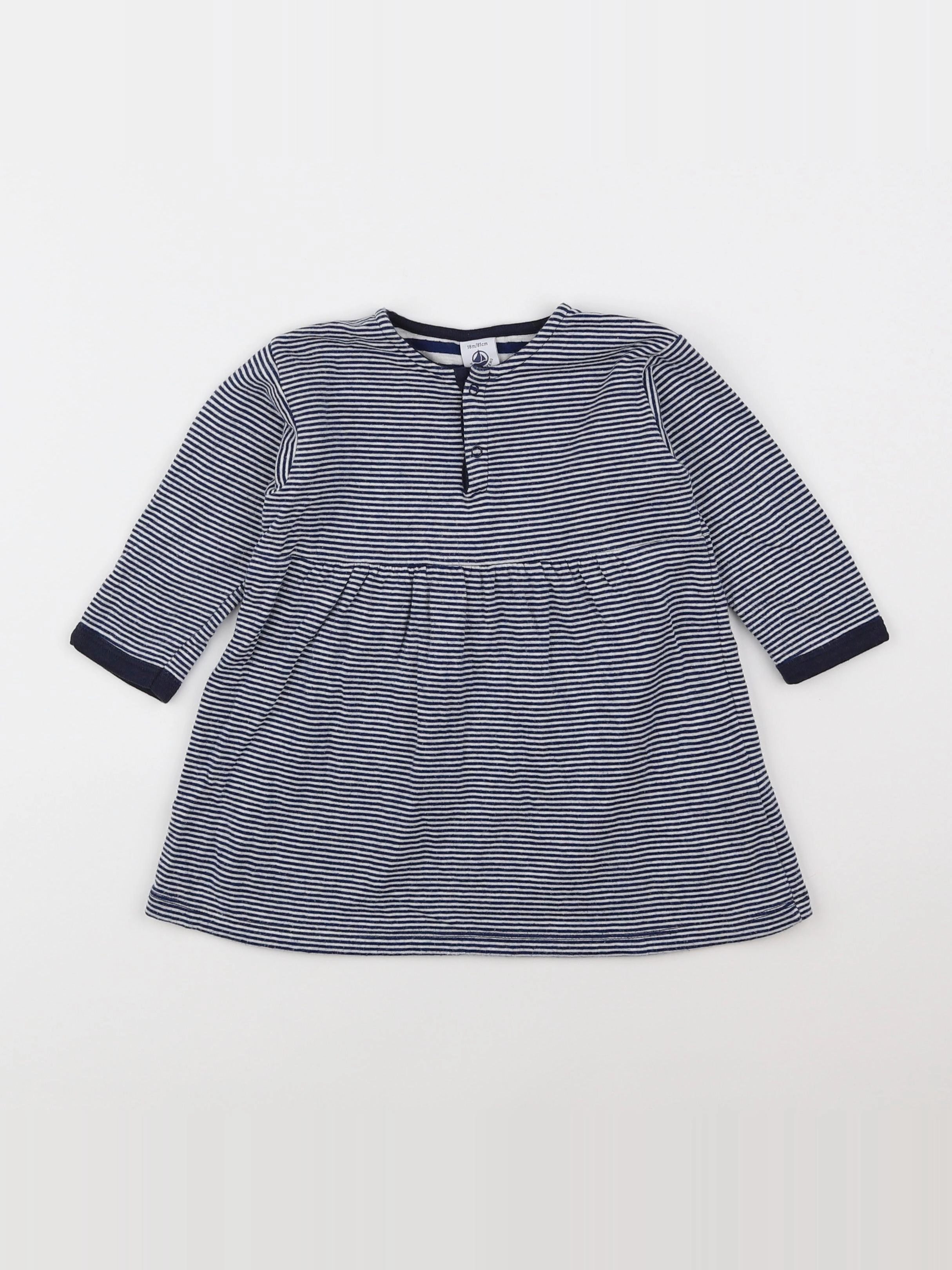Petit Bateau - robe bleu - 18 mois
