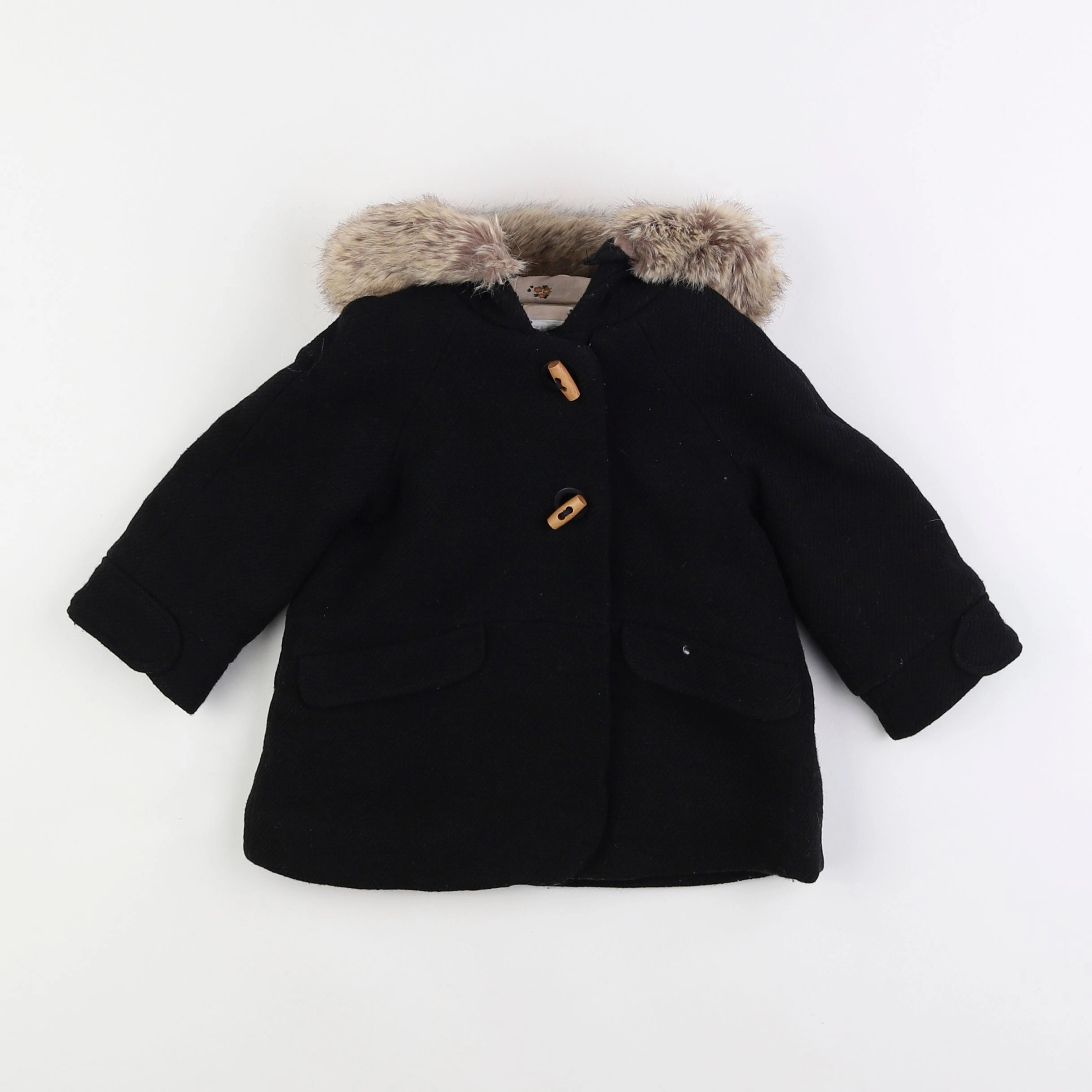 Zara - manteau noir - 12/18 mois