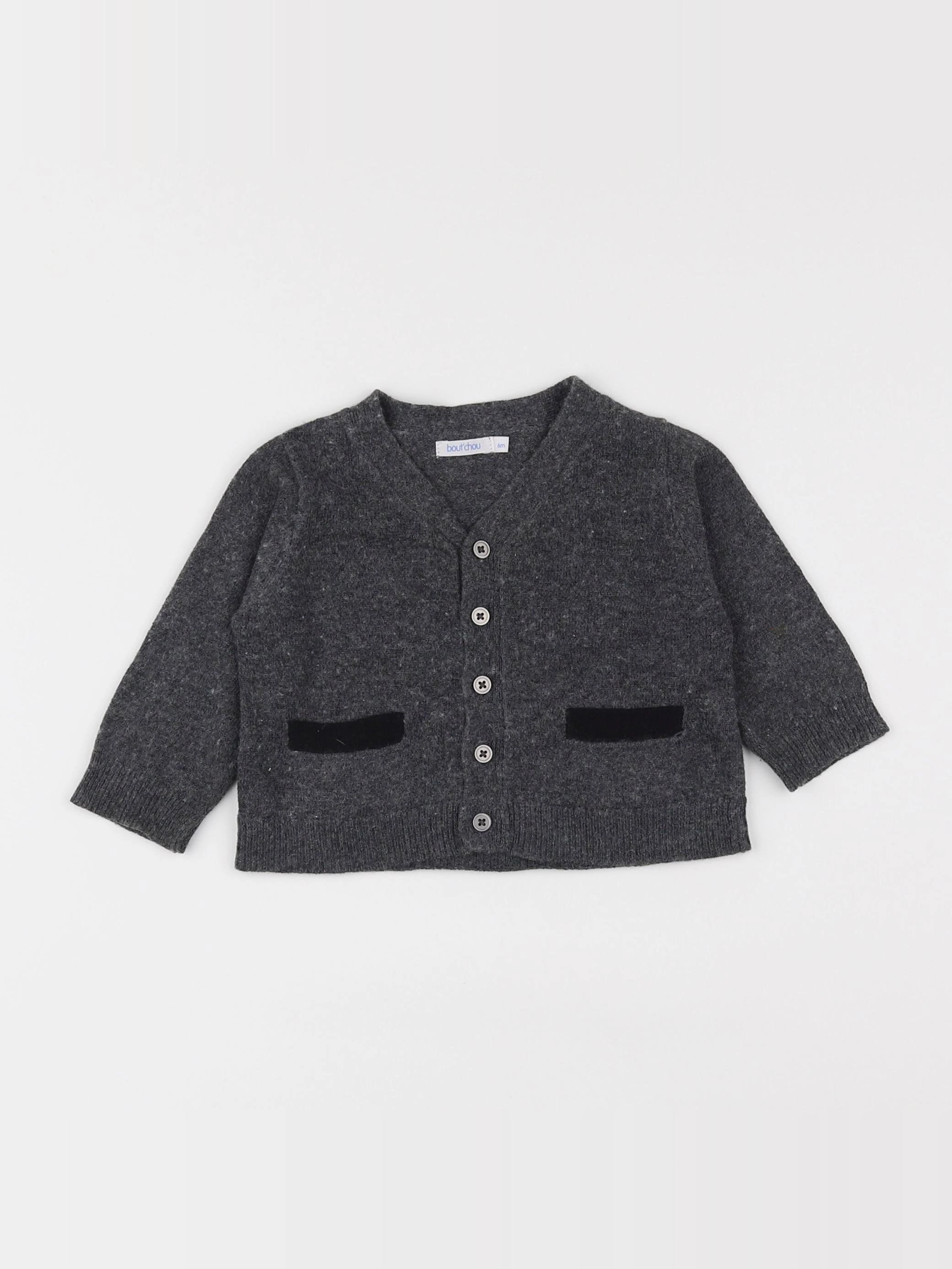 Boutchou - gilet gris - 6 mois
