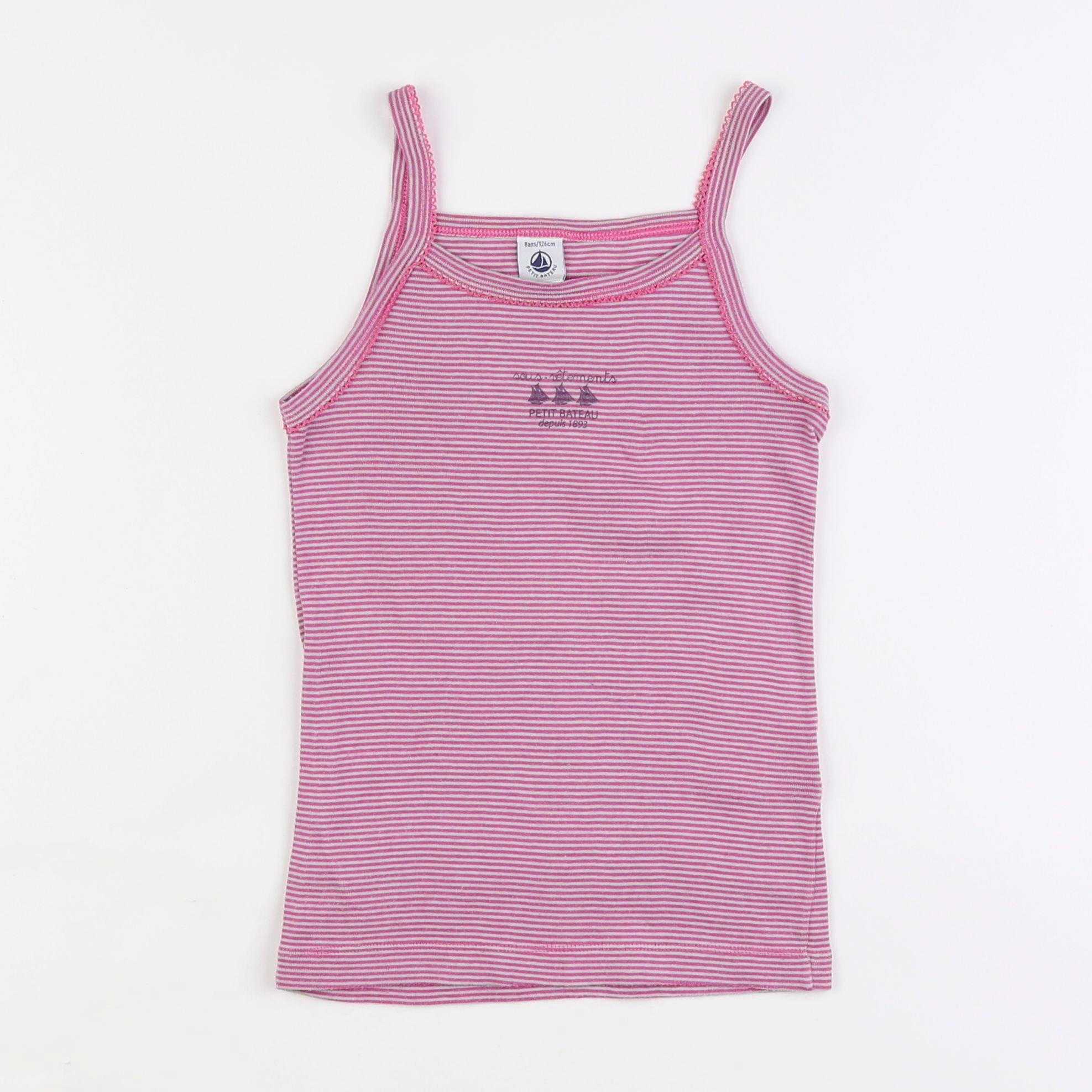 Petit Bateau - maillot de corps rose - 8 ans