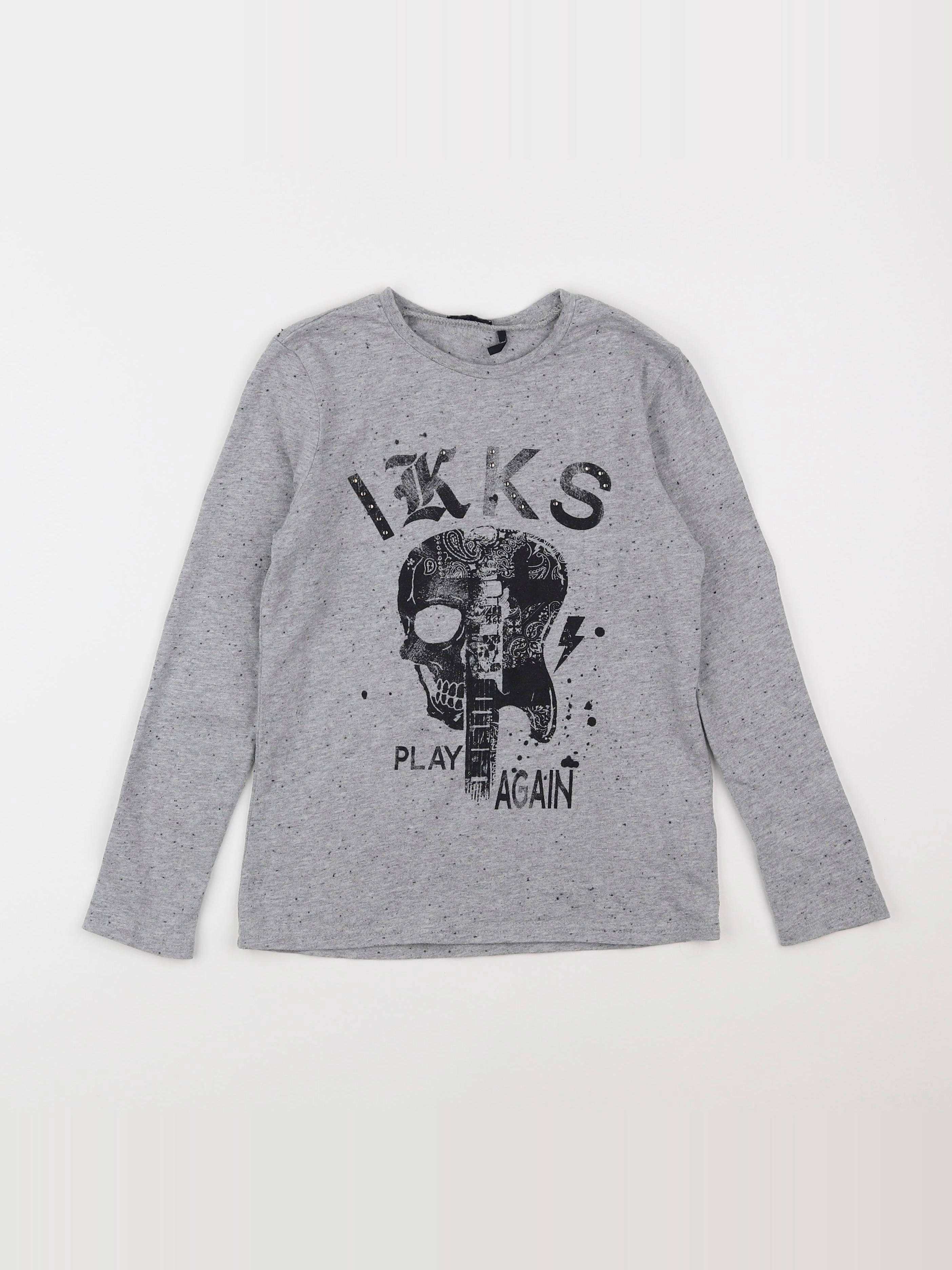 IKKS - tee-shirt gris - 8 ans