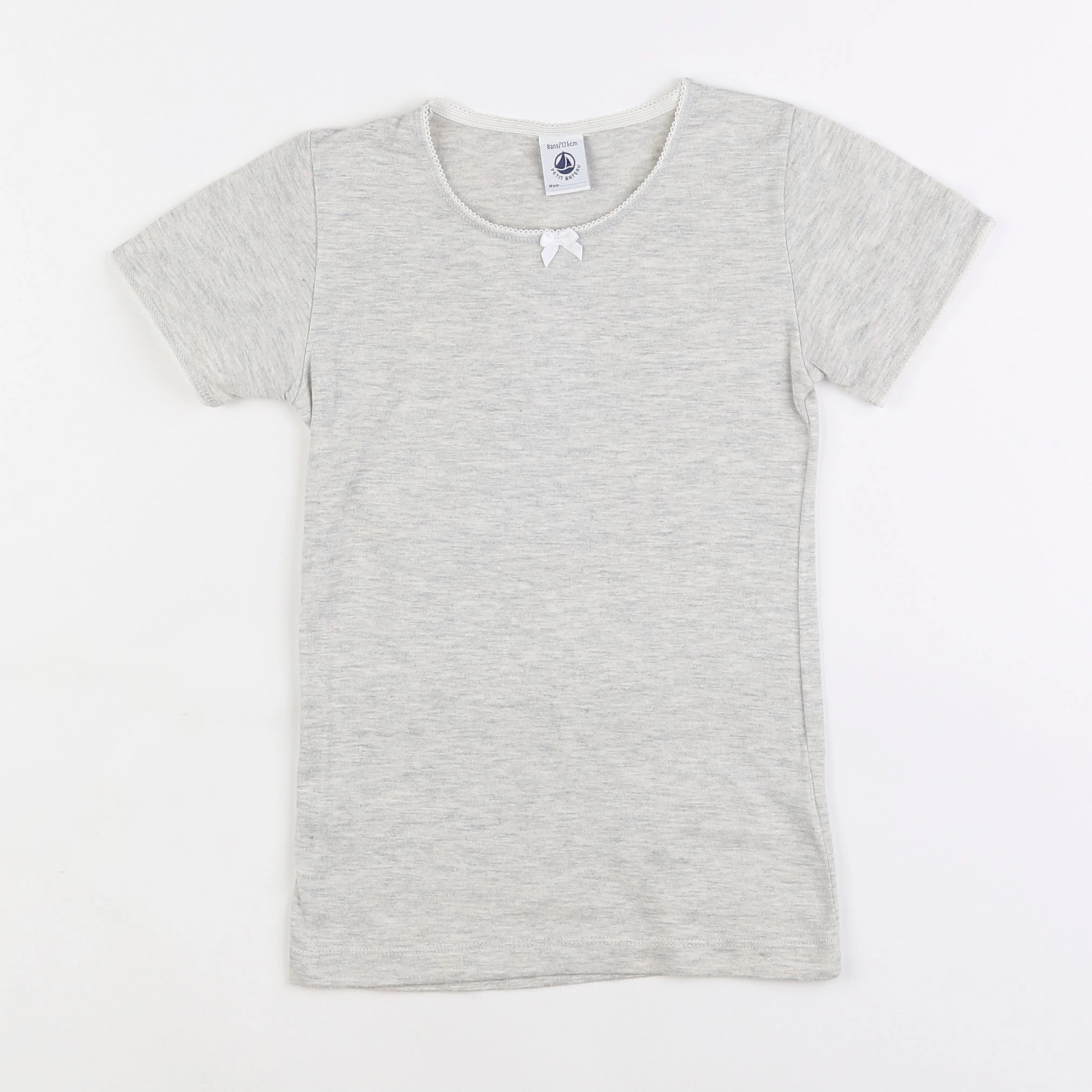 Petit Bateau - maillot de corps gris - 8 ans