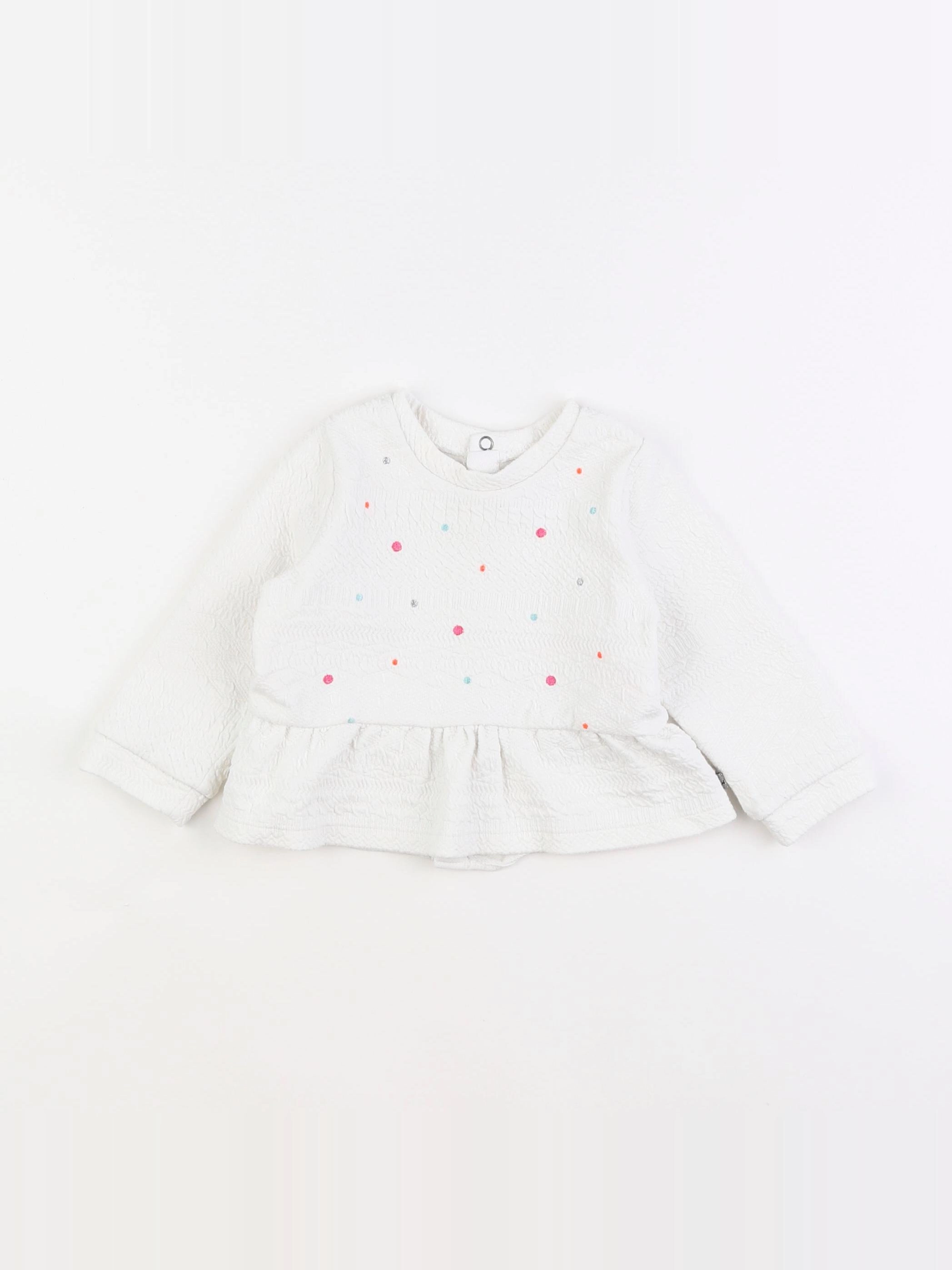 IKKS - sweat blanc - 12 mois