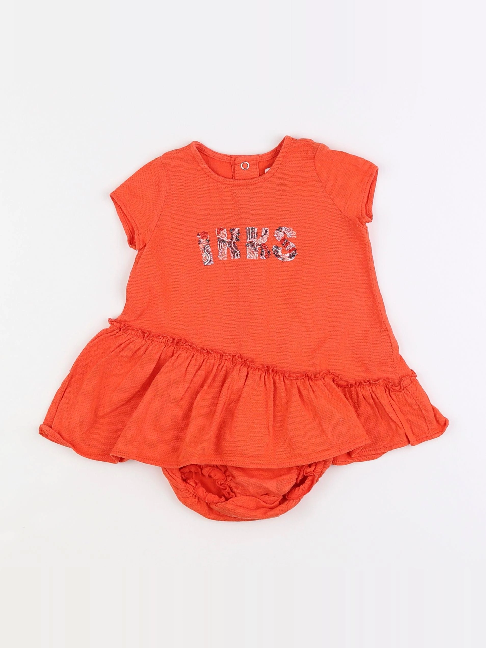 IKKS - robe orange - 6 mois