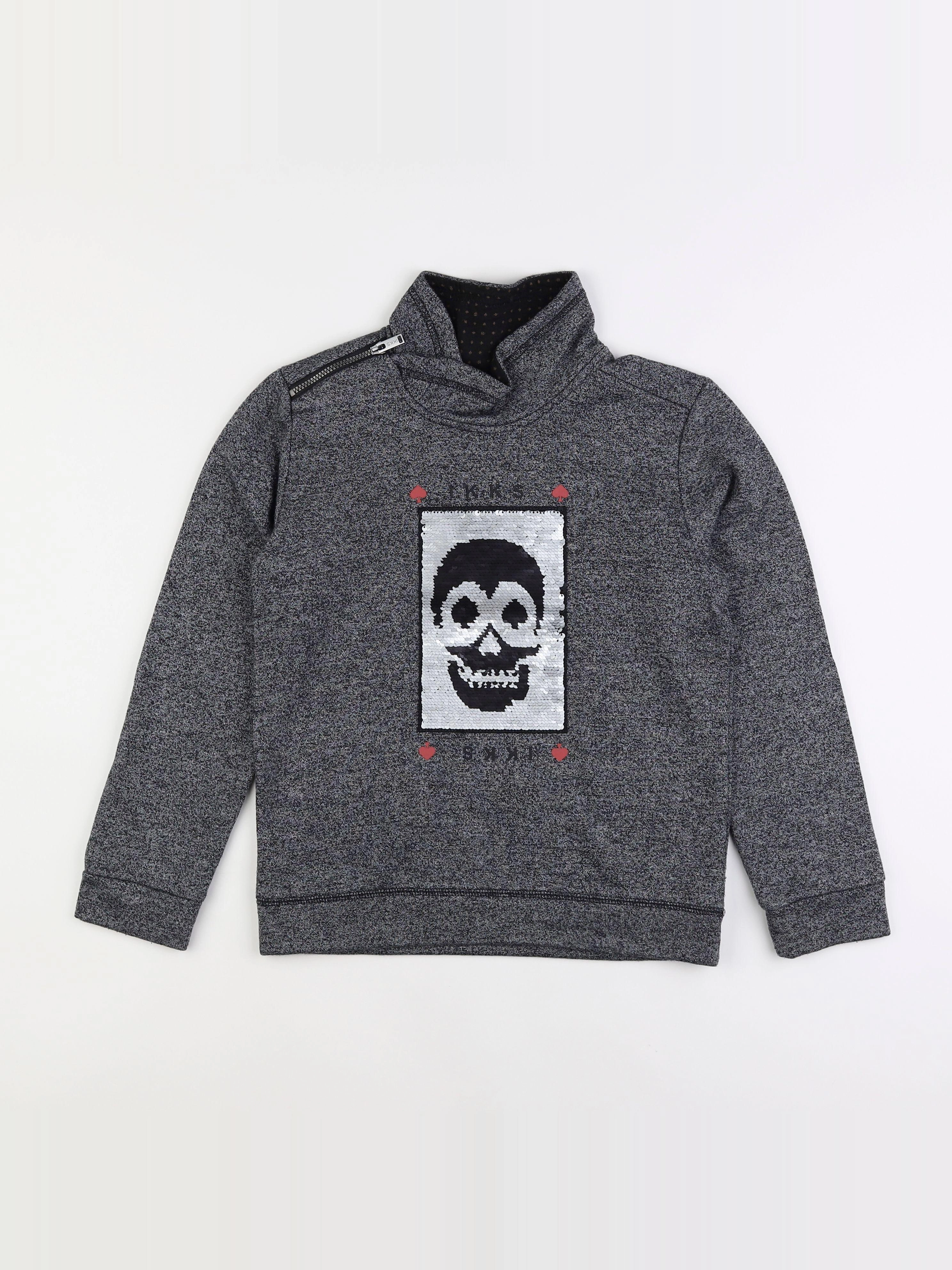 IKKS - sweat gris - 10 ans