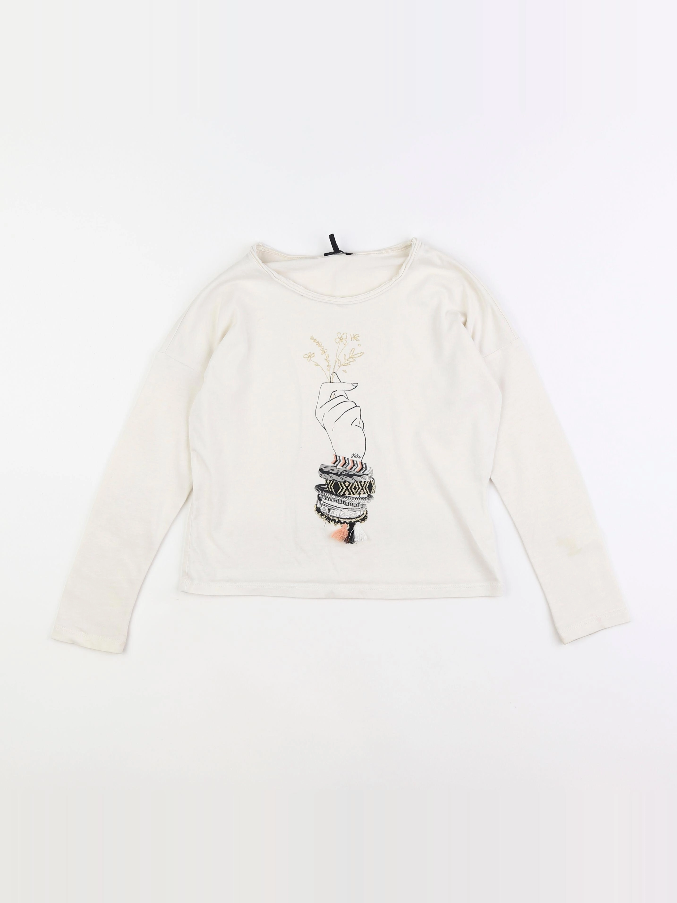 IKKS - tee-shirt beige - 8 ans