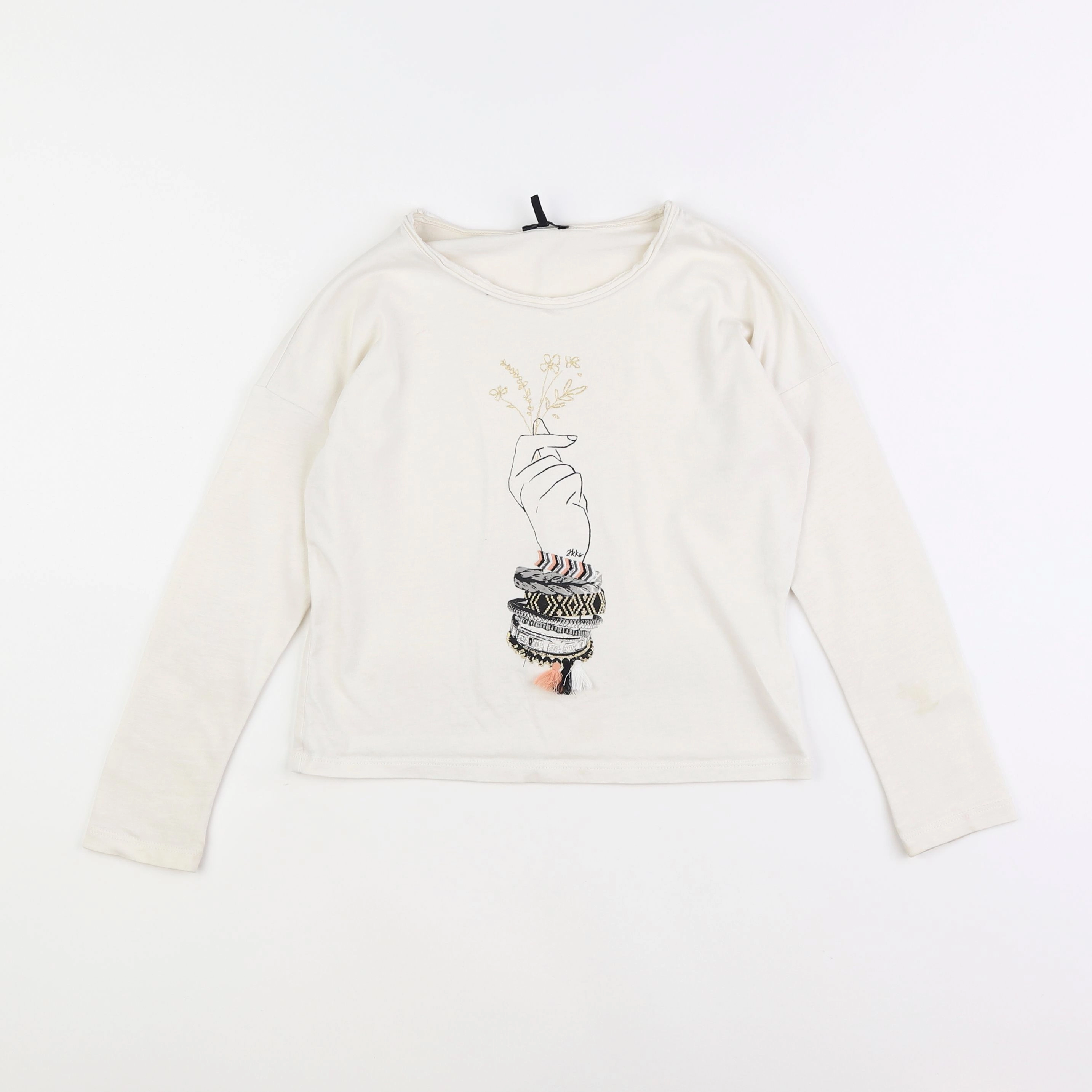 IKKS - tee-shirt beige - 8 ans