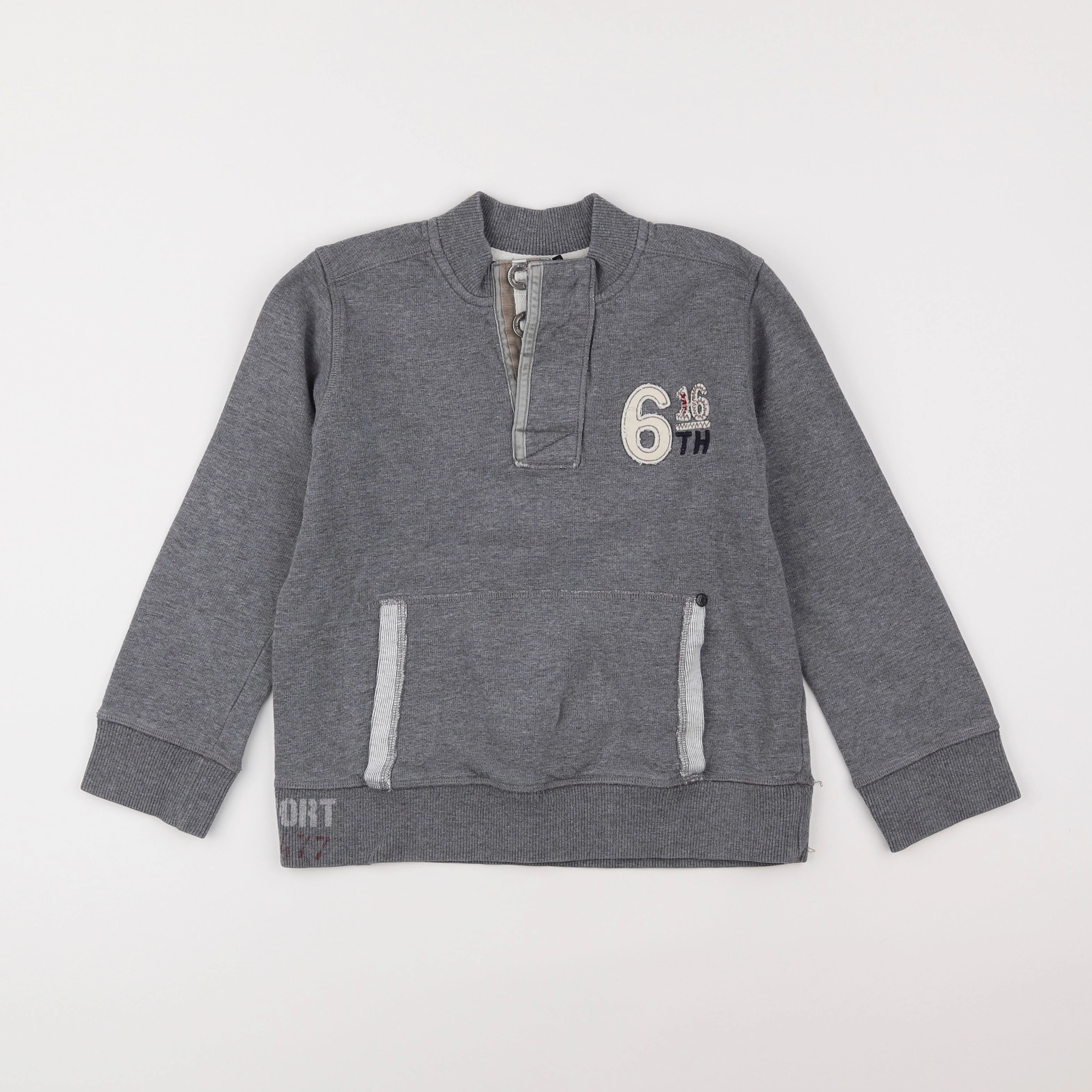 IKKS - sweat gris - 8 ans