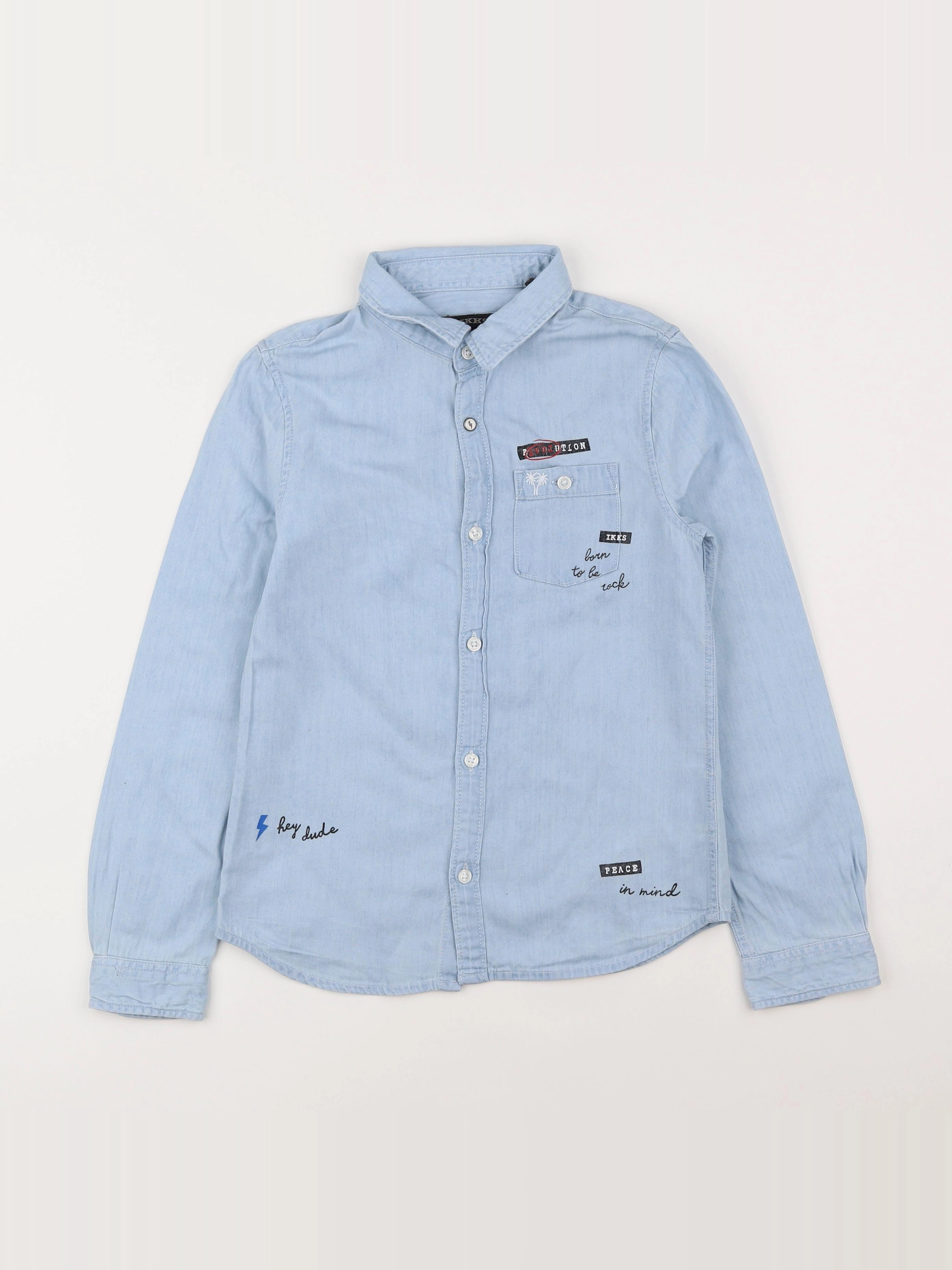 IKKS - chemise bleu - 8 ans