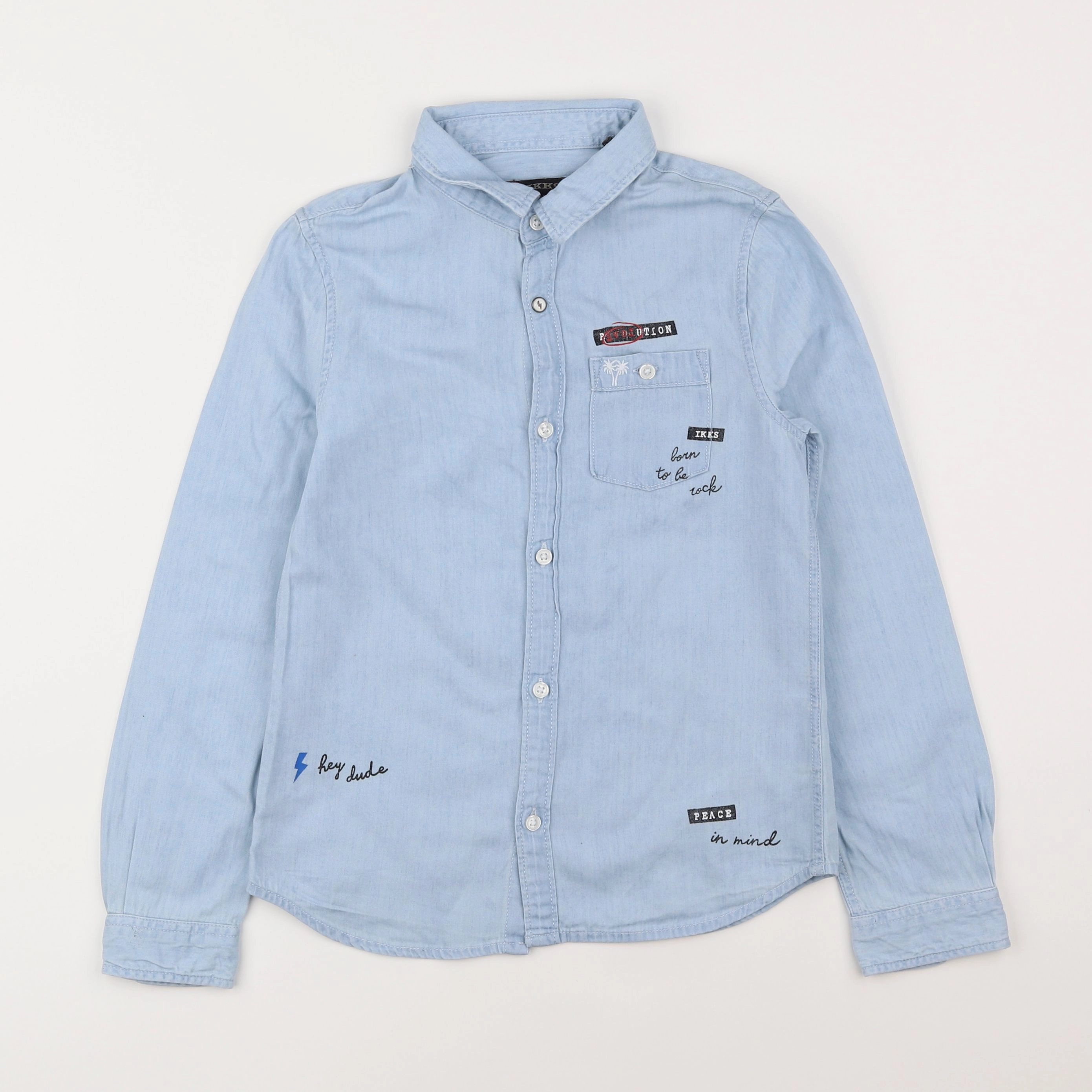 IKKS - chemise bleu - 8 ans