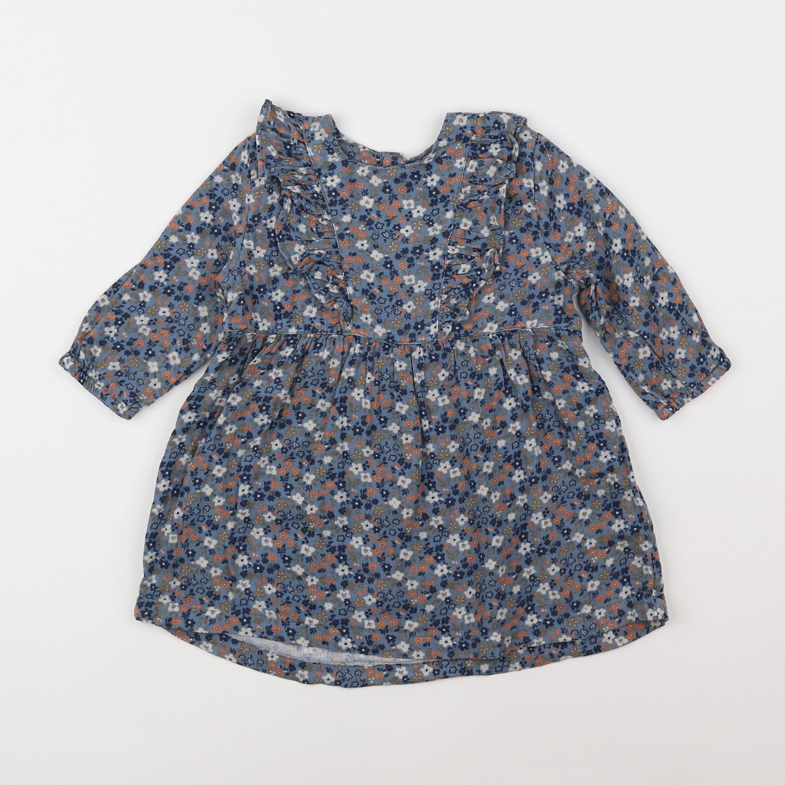 Petit Bateau - robe bleu - 18 mois