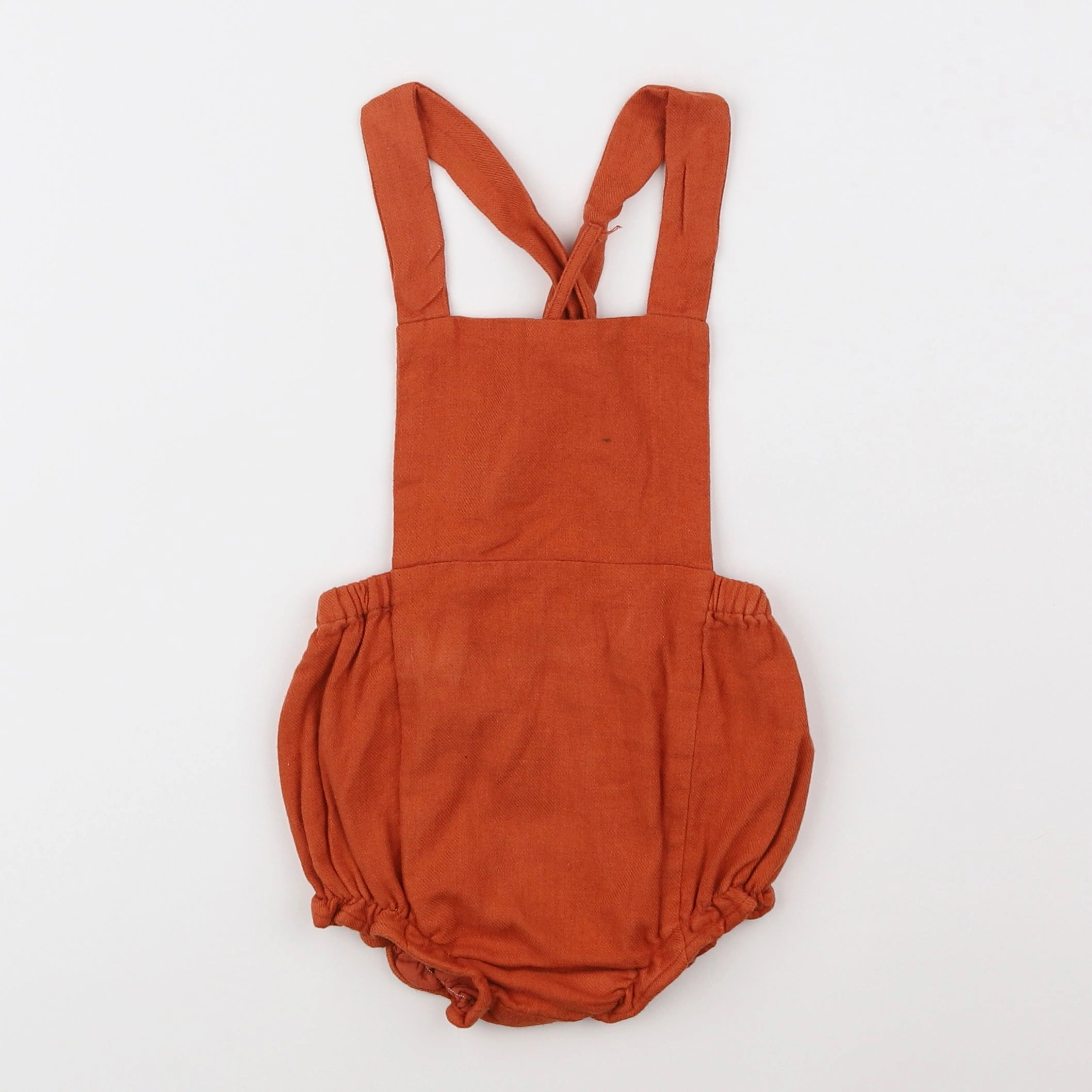 Bonnet à Pompon - salopette orange - 3 ans