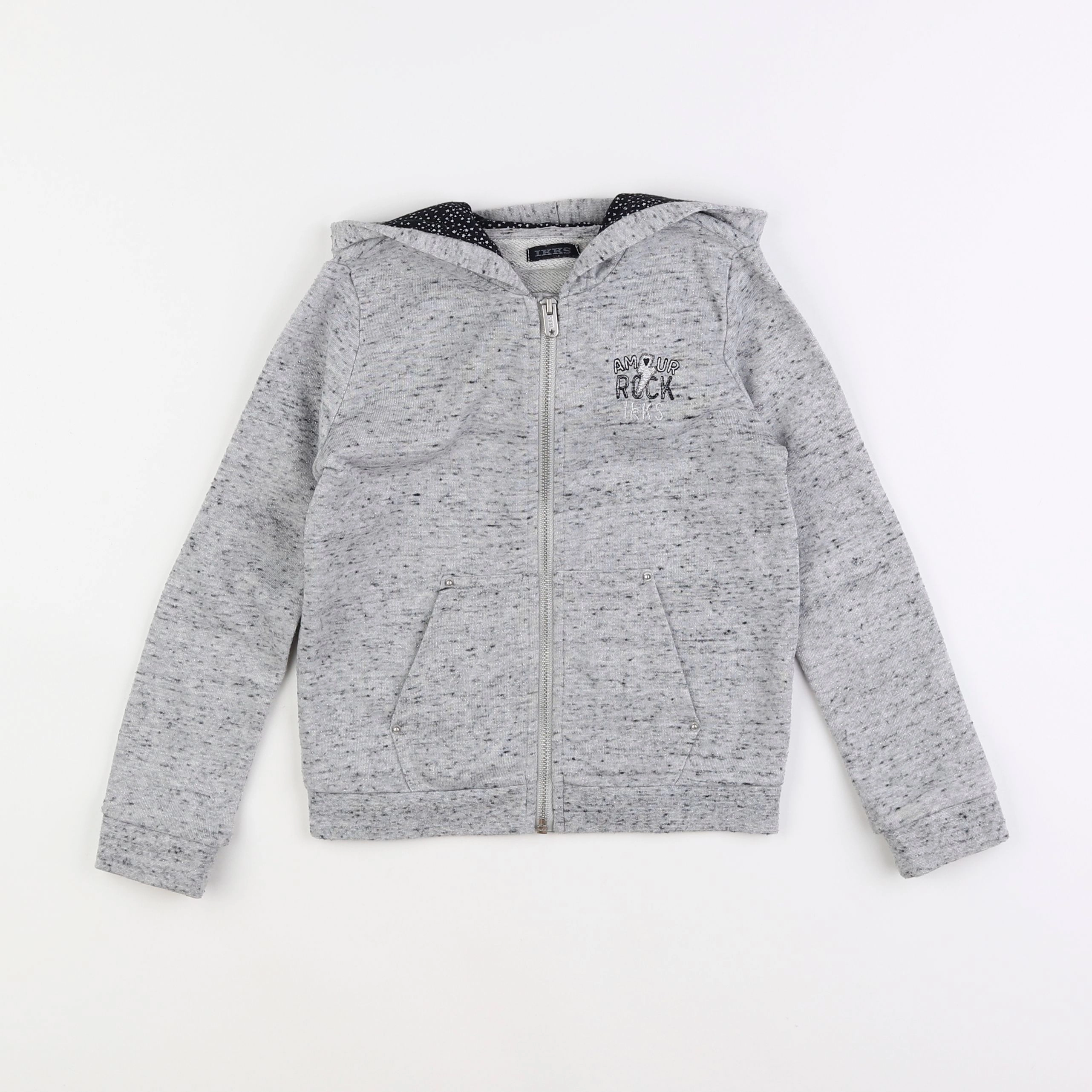 IKKS - sweat gris, argent - 6 ans