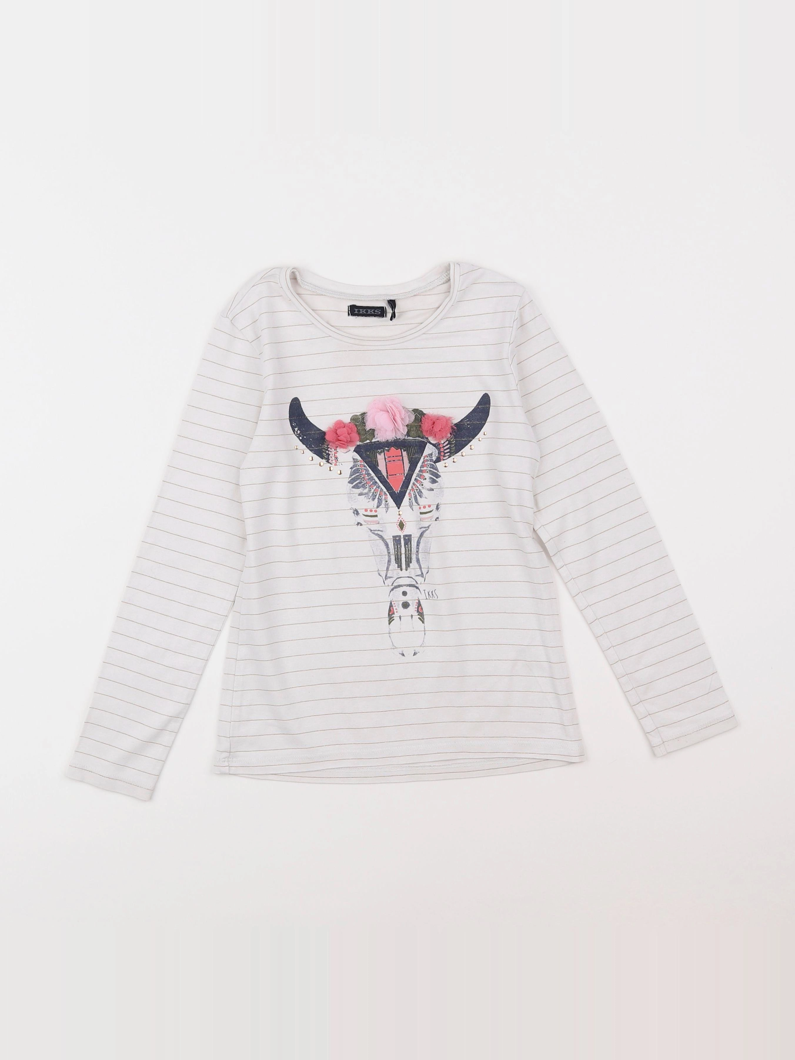 IKKS - tee-shirt blanc, or - 6 ans