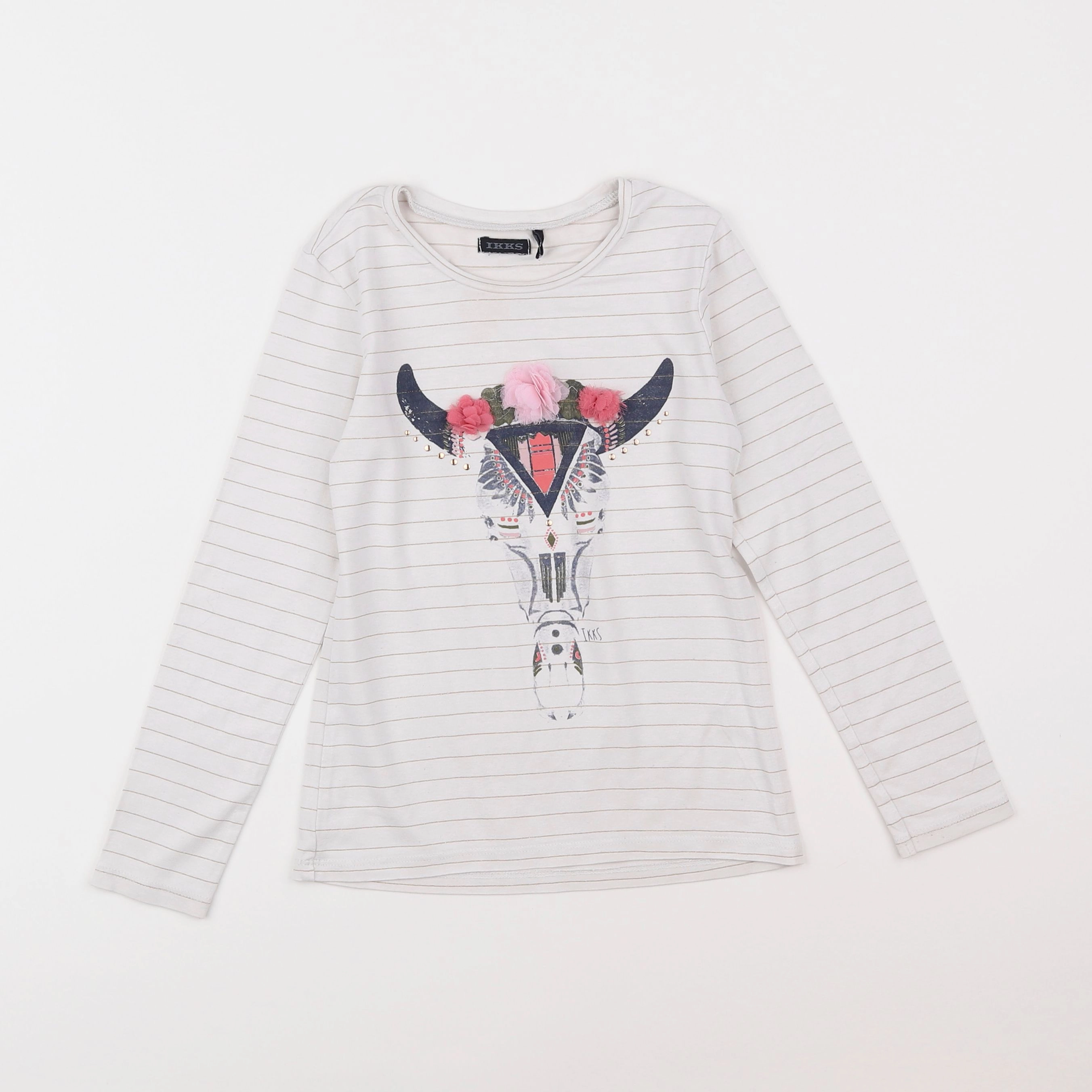 IKKS - tee-shirt blanc, or - 6 ans