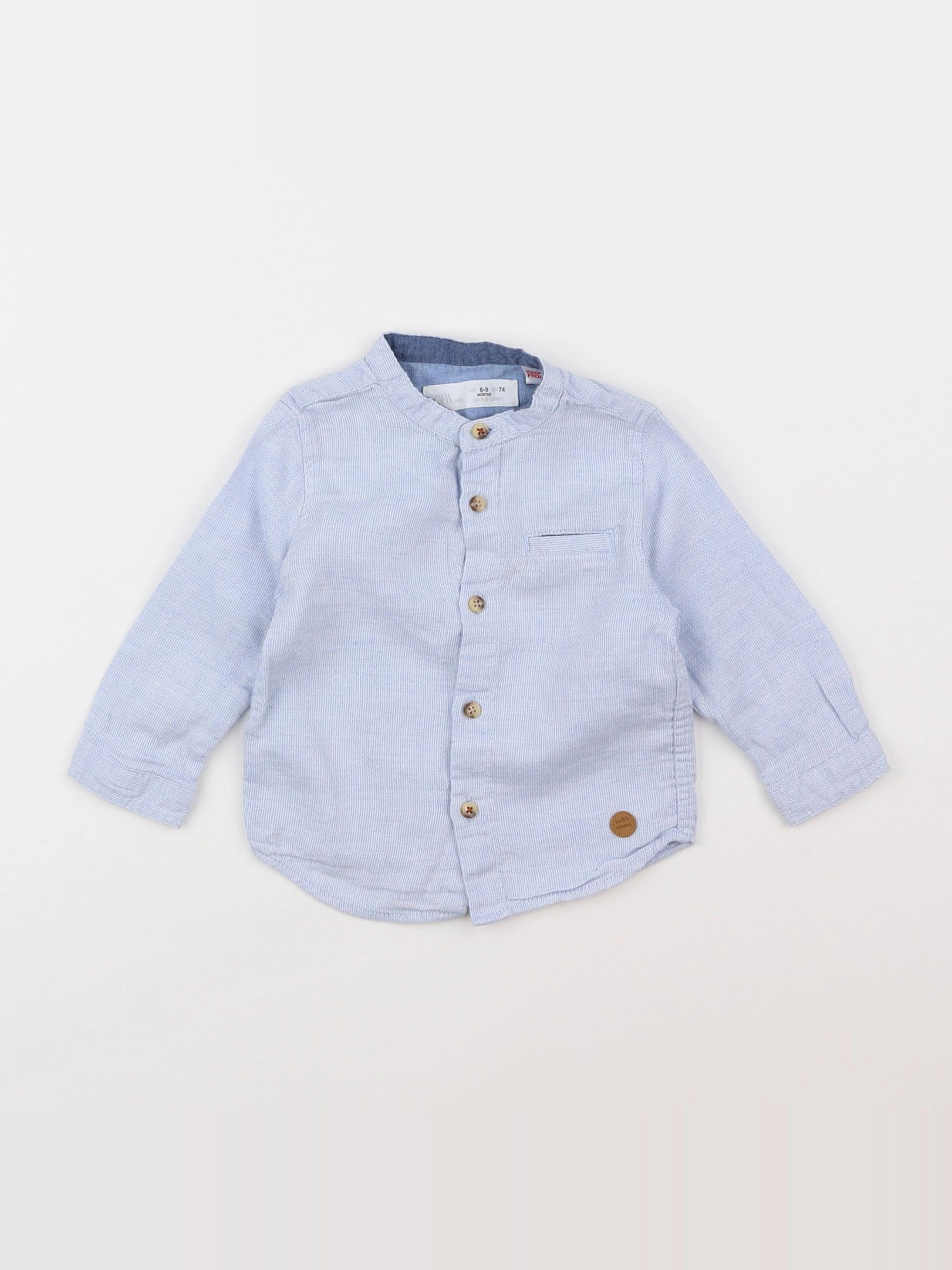 Zara - chemise bleu - 6/9 mois