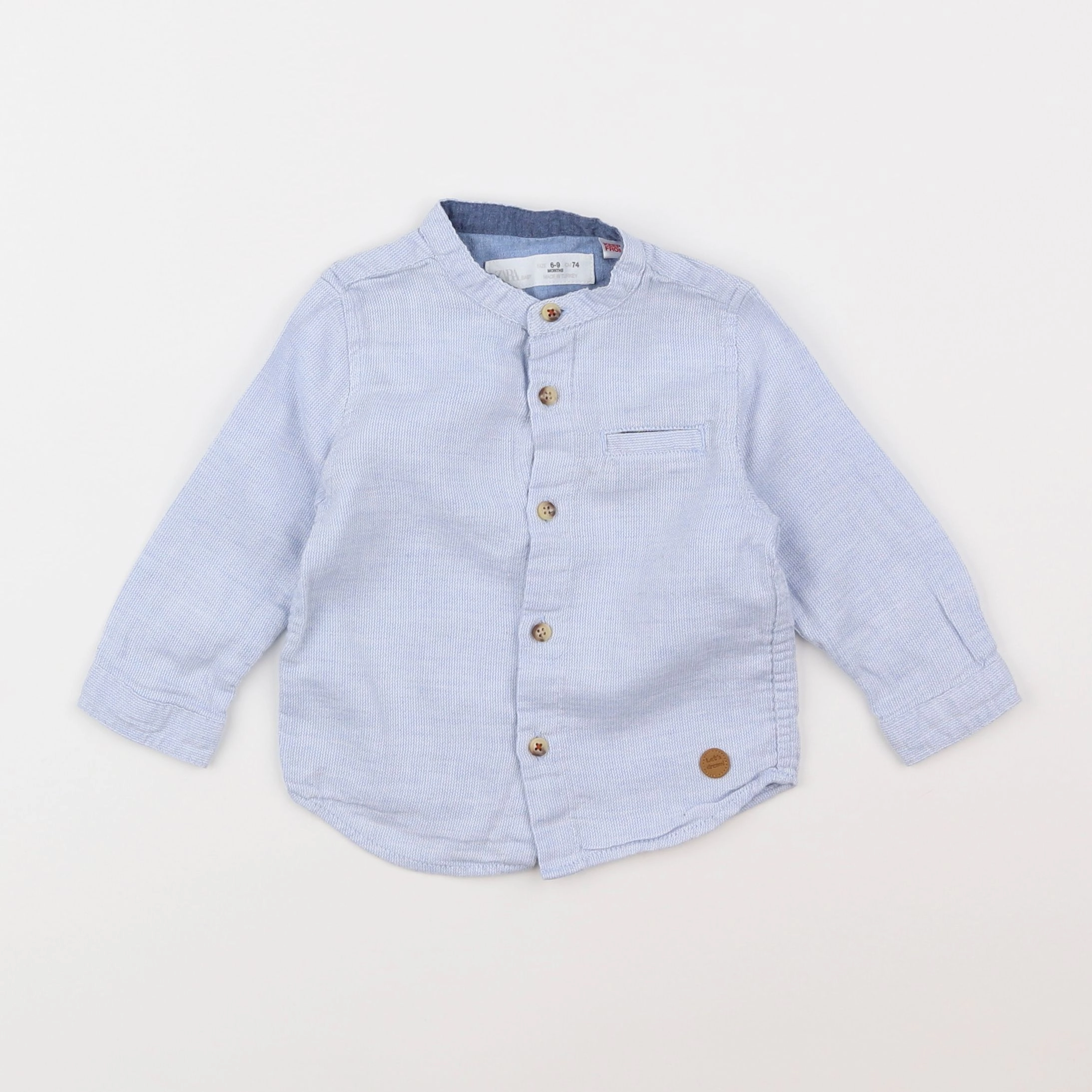 Zara - chemise bleu - 6/9 mois