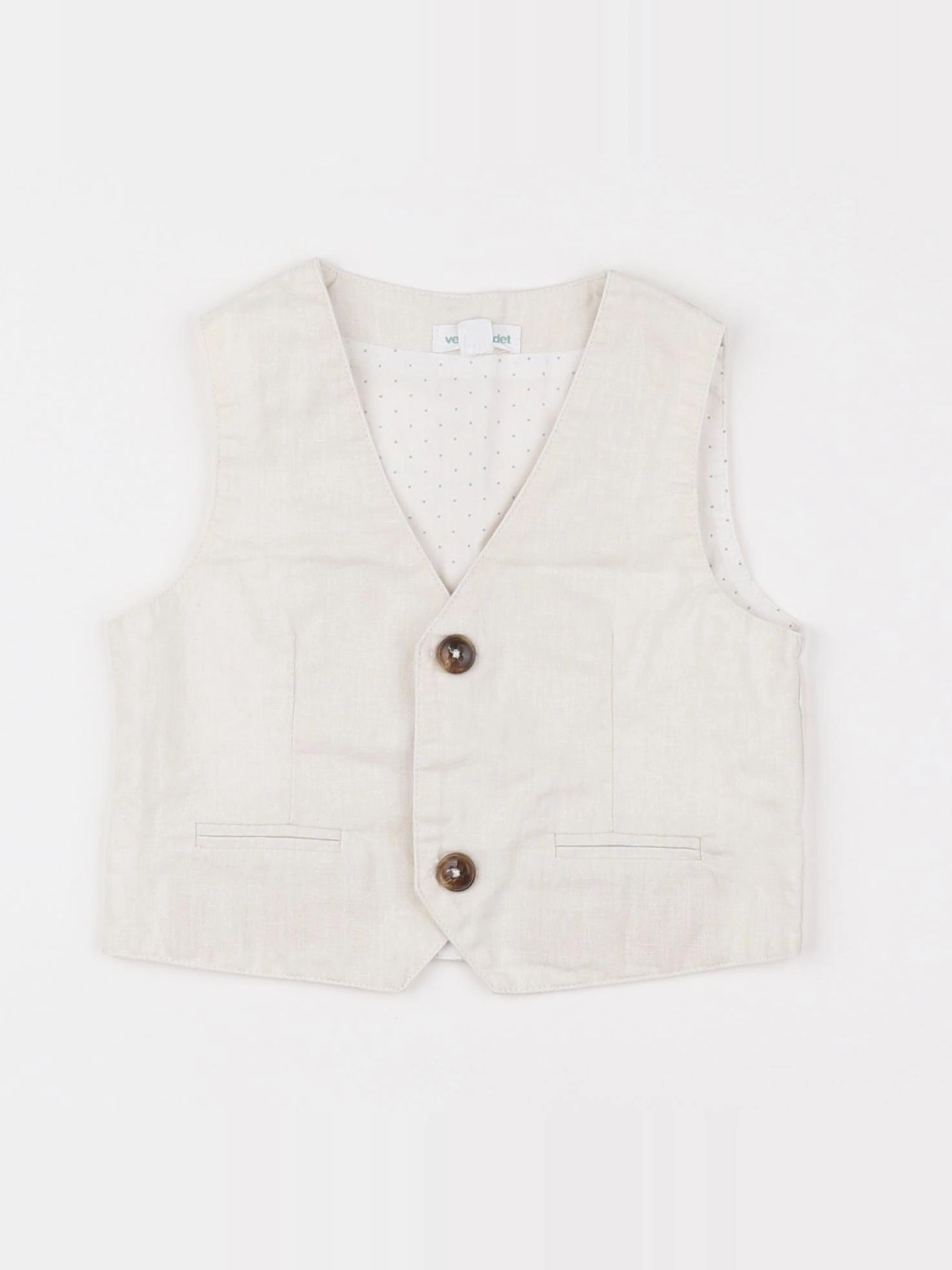 Vertbaudet - gilet beige - 2 ans