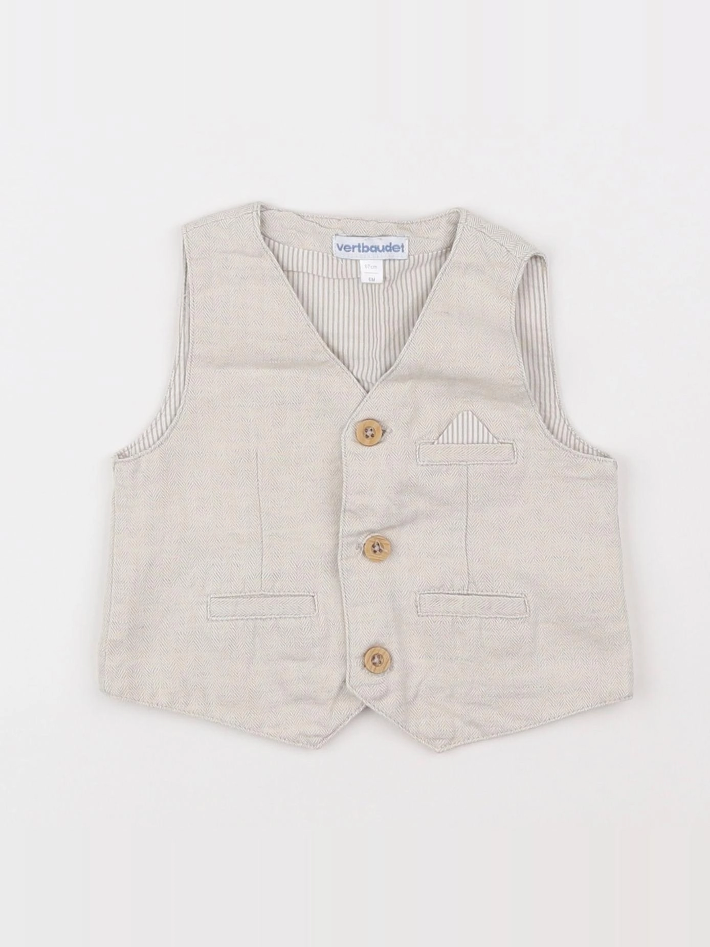 Vertbaudet - gilet marron - 6 mois