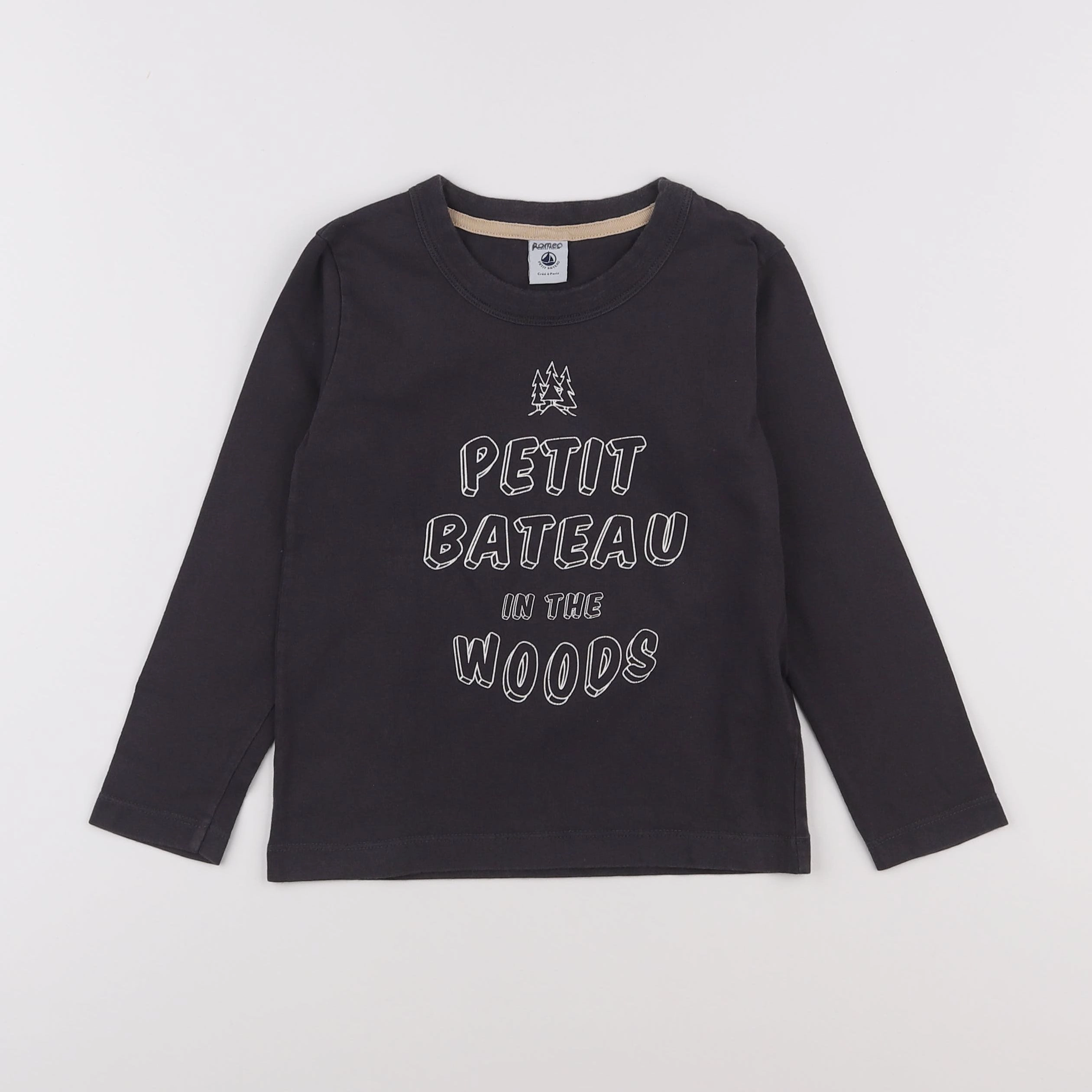 Petit Bateau - tee-shirt gris - 6 ans