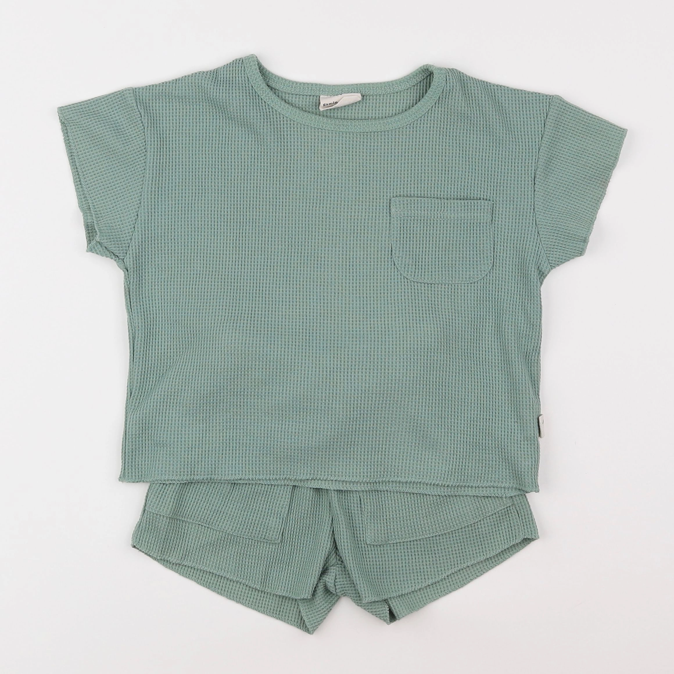 Gamin gamine - ensemble vert - 2 ans