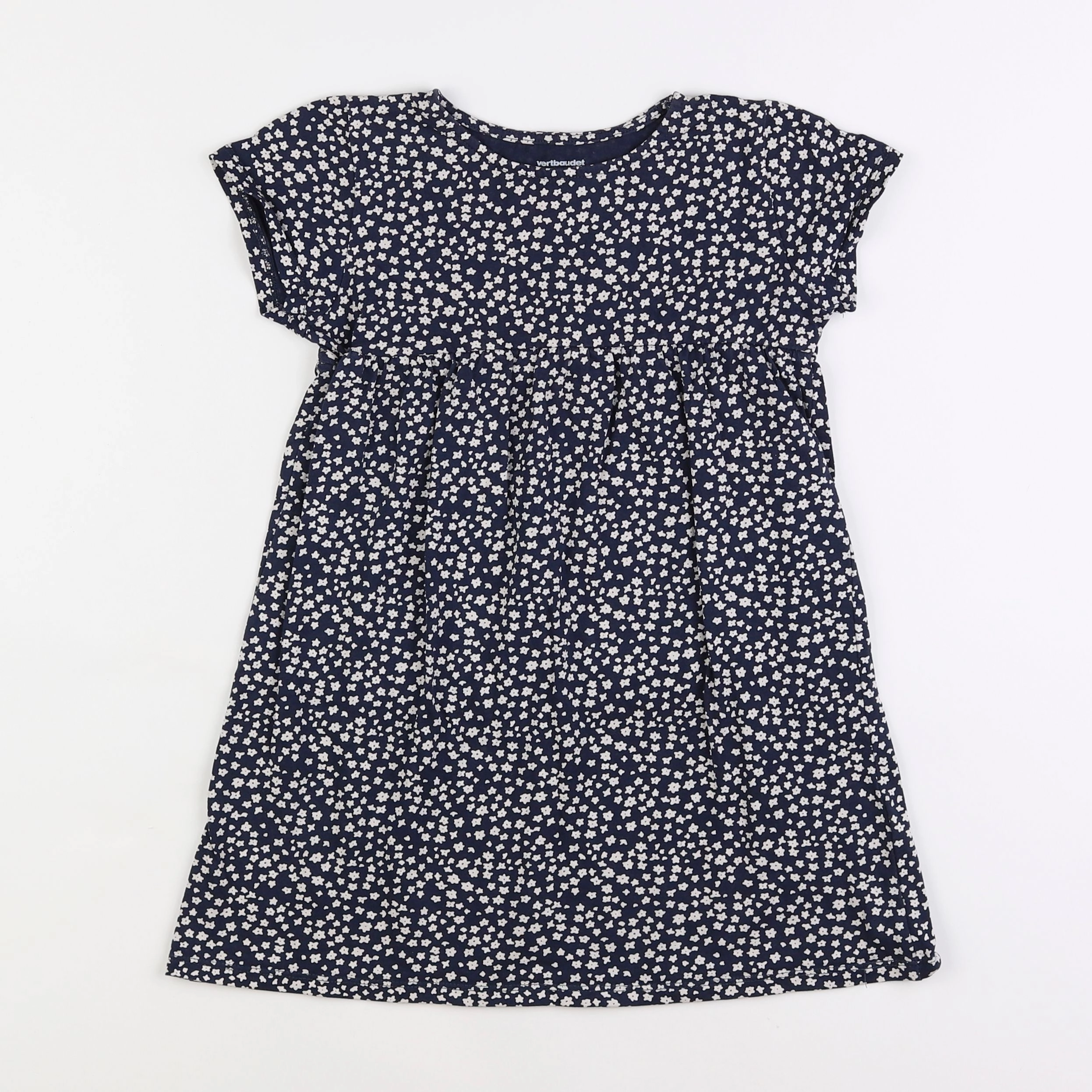 Vertbaudet - robe bleu, blanc - 6 ans