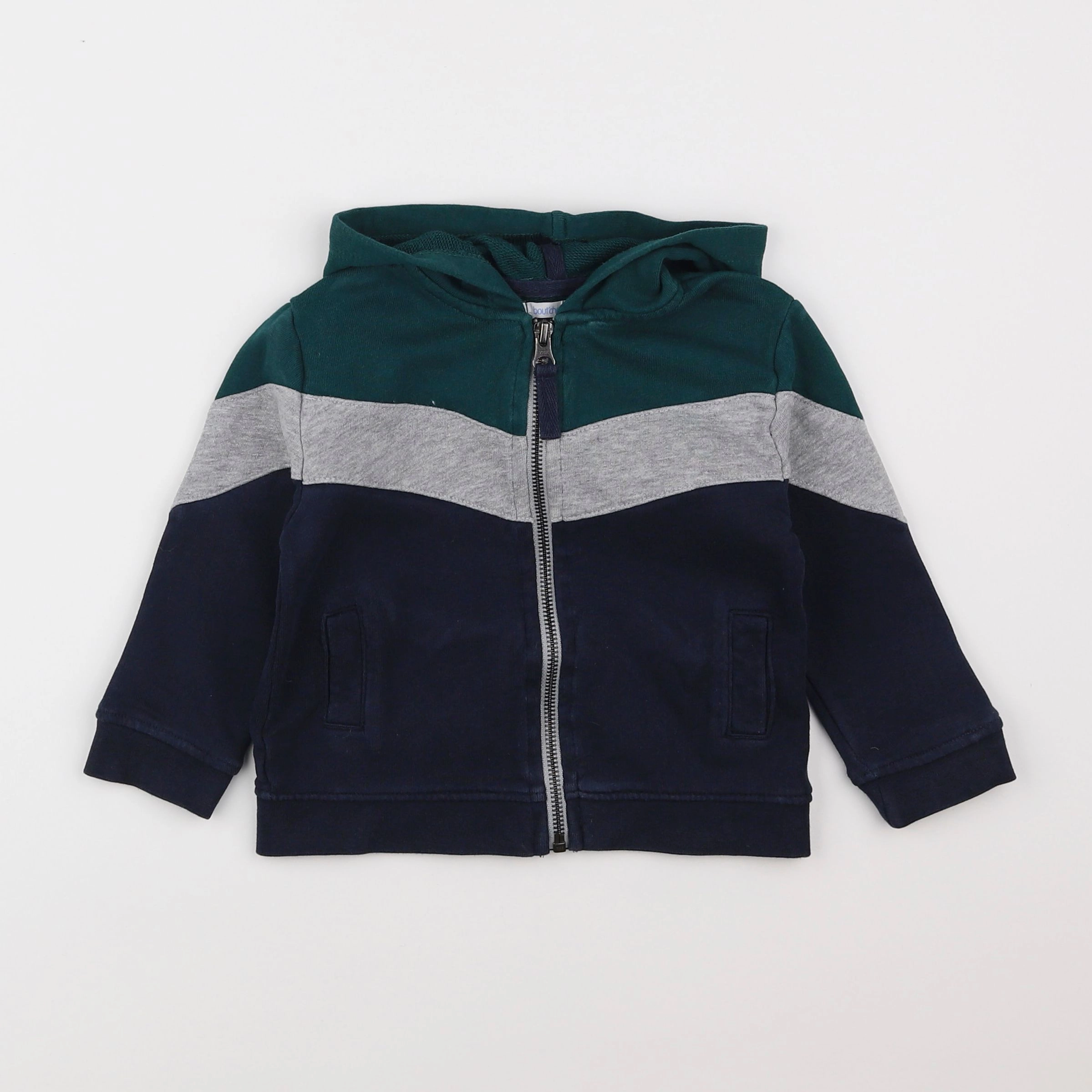 Boutchou - sweat gris, vert - 2 ans