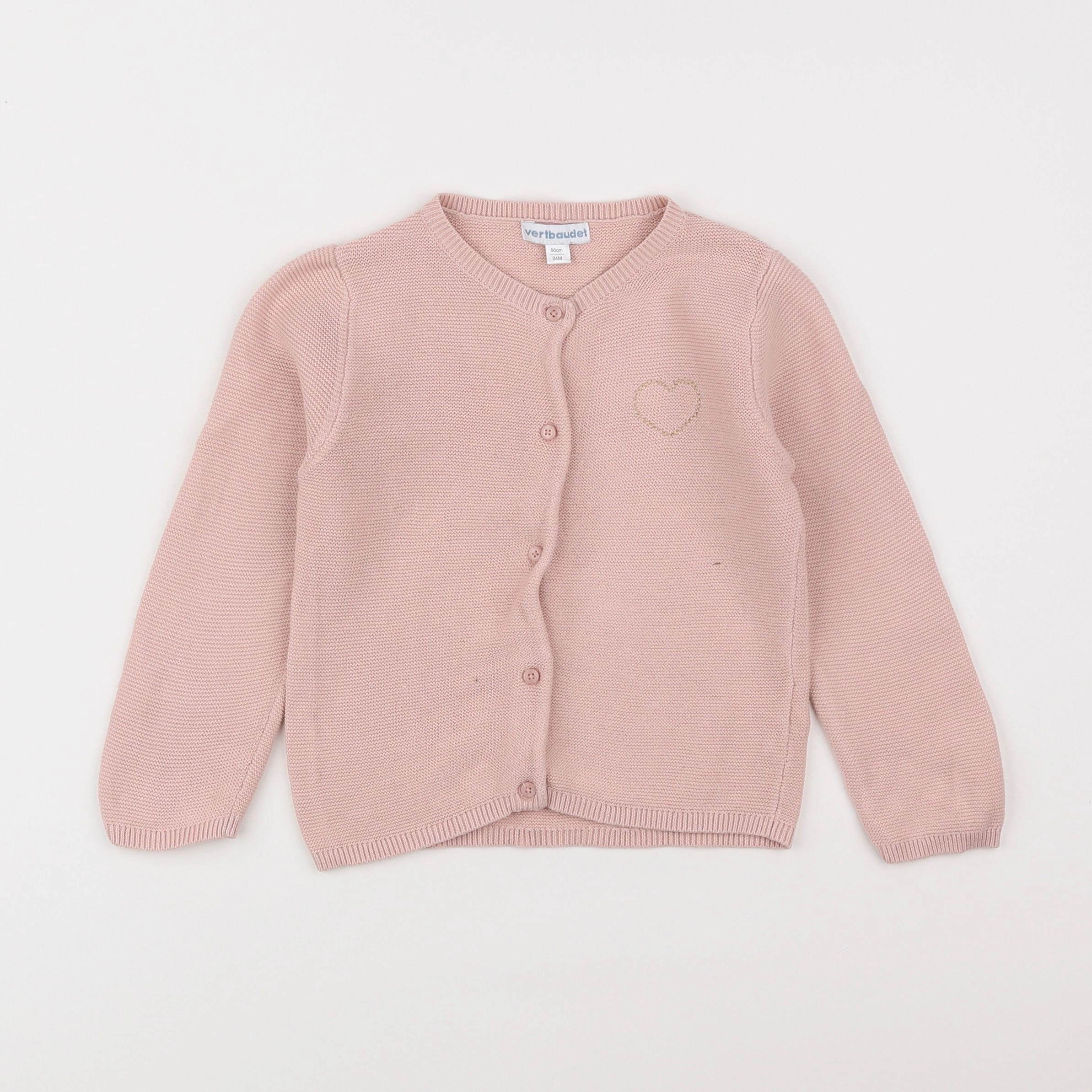 Vertbaudet - gilet rose - 2 ans