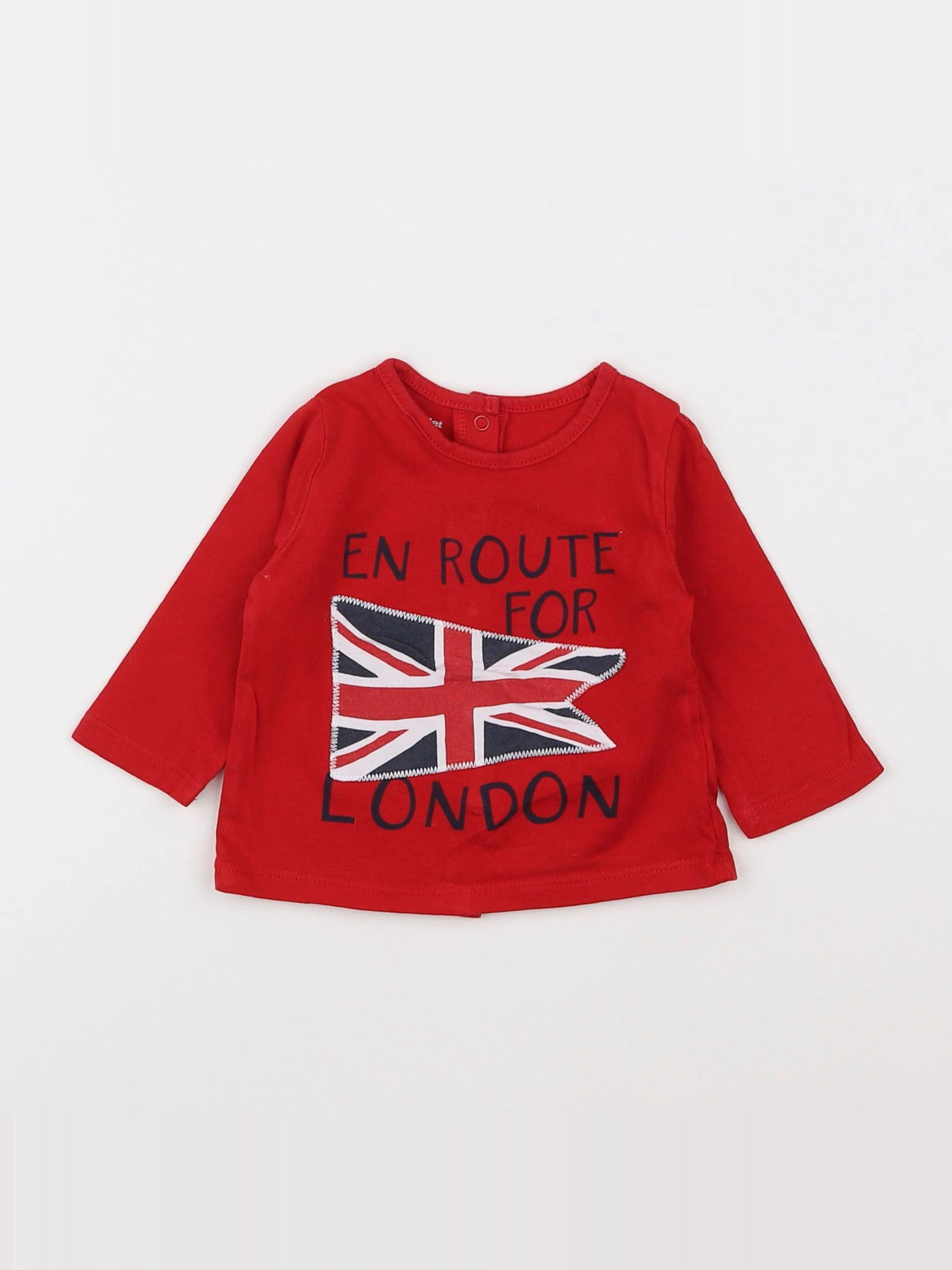 Vertbaudet - tee-shirt rouge - 3 mois