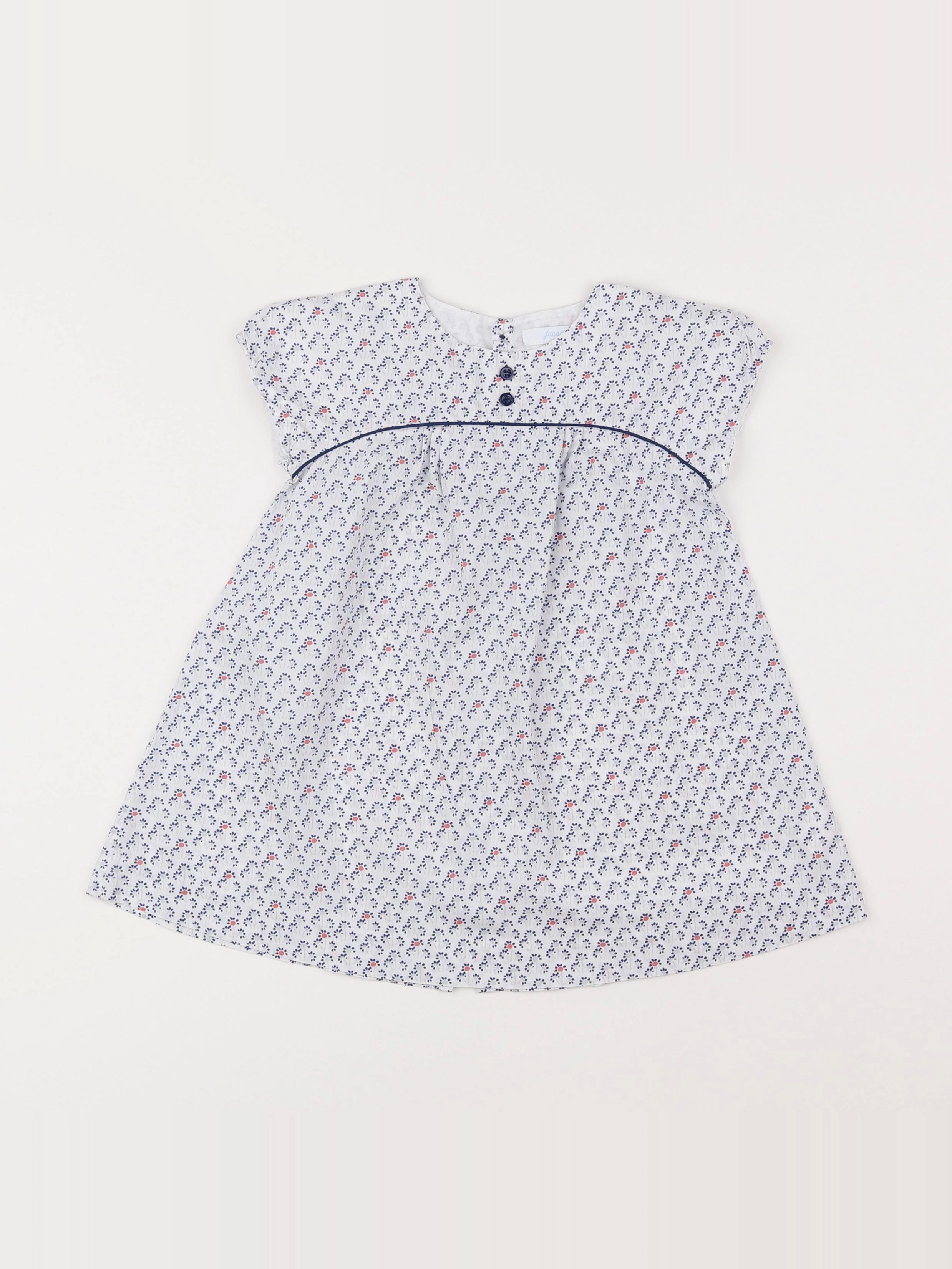 Jacadi - robe blanc, bleu - 18 mois