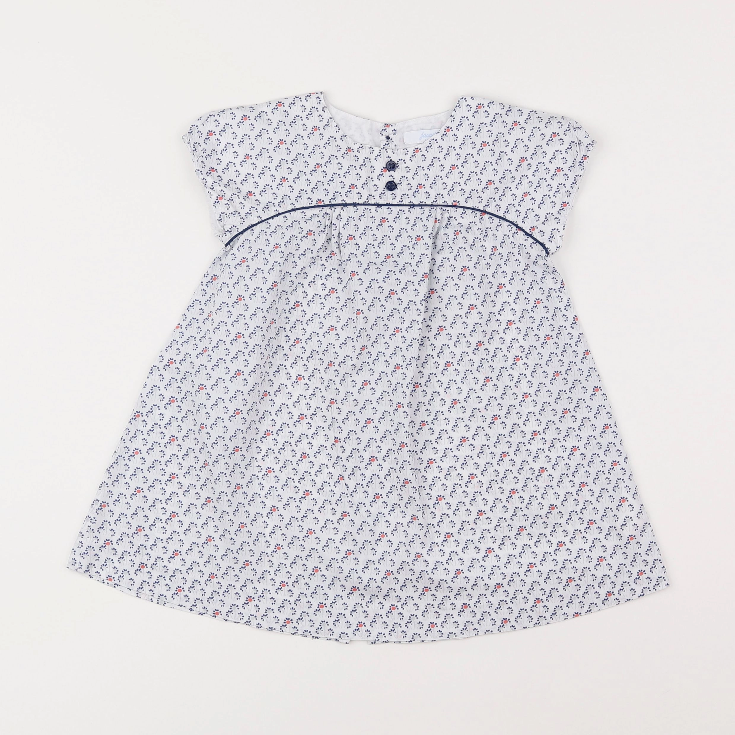 Jacadi - robe blanc, bleu - 18 mois