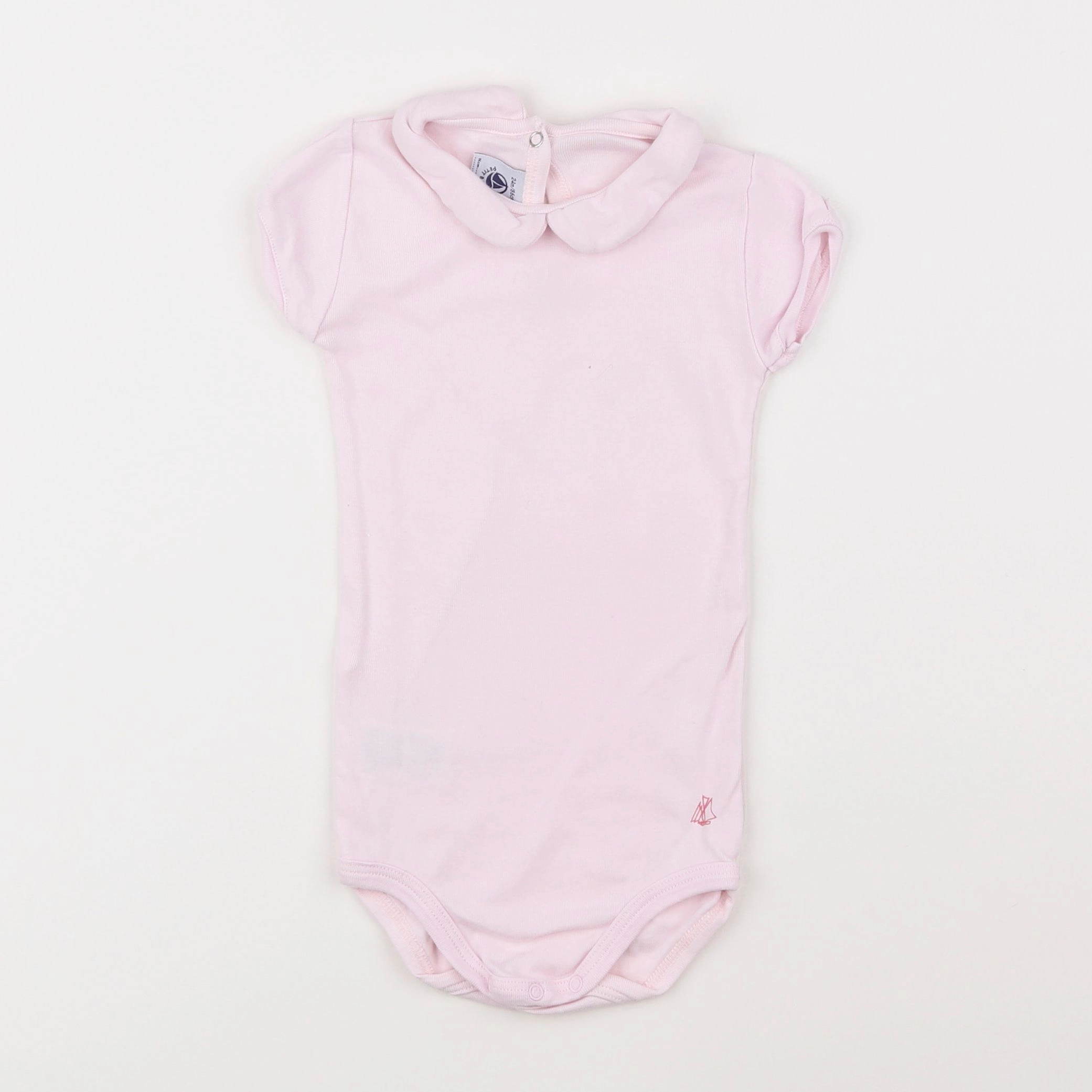 Petit Bateau - body à col rose - 2 ans