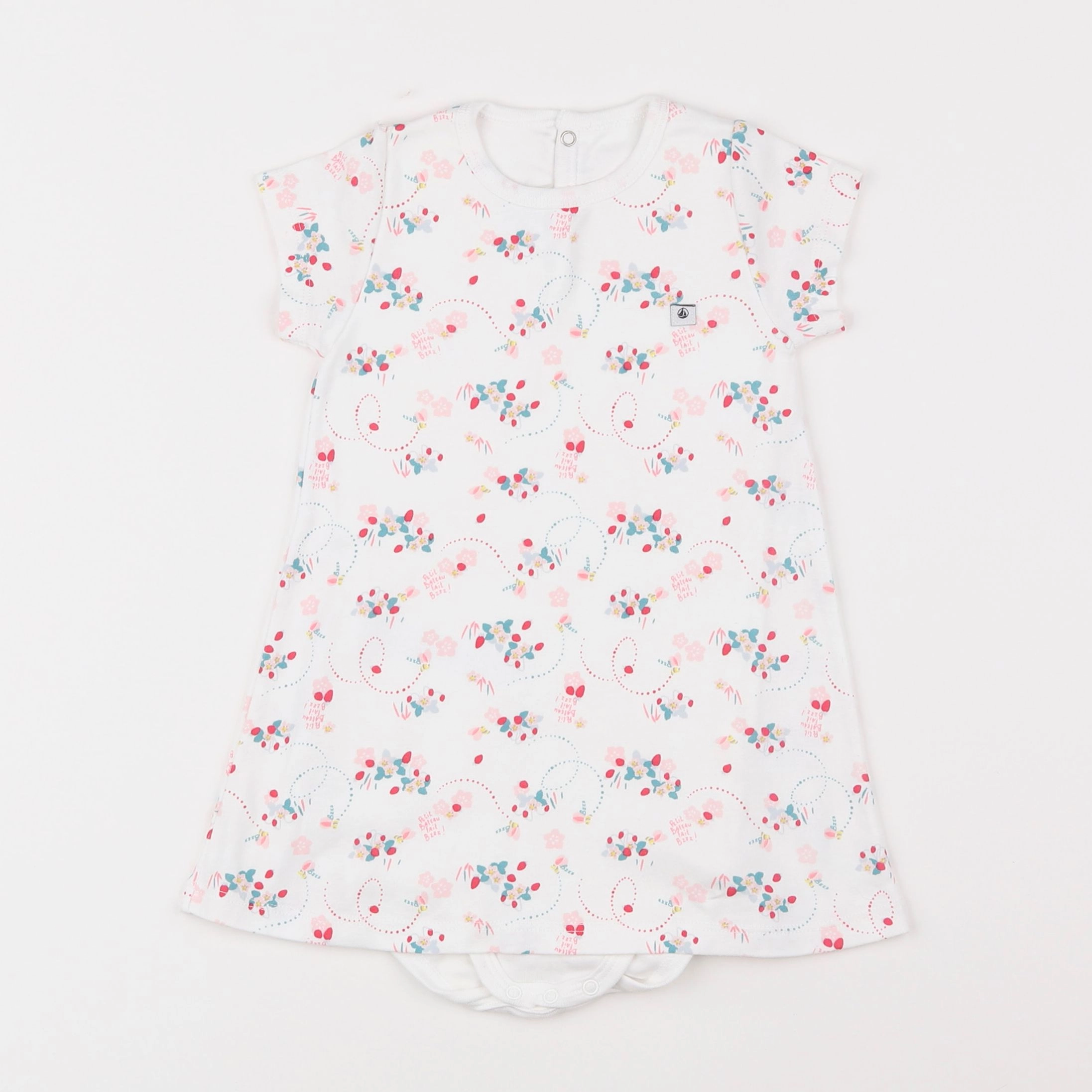 Petit Bateau - body robe blanc - 2 ans