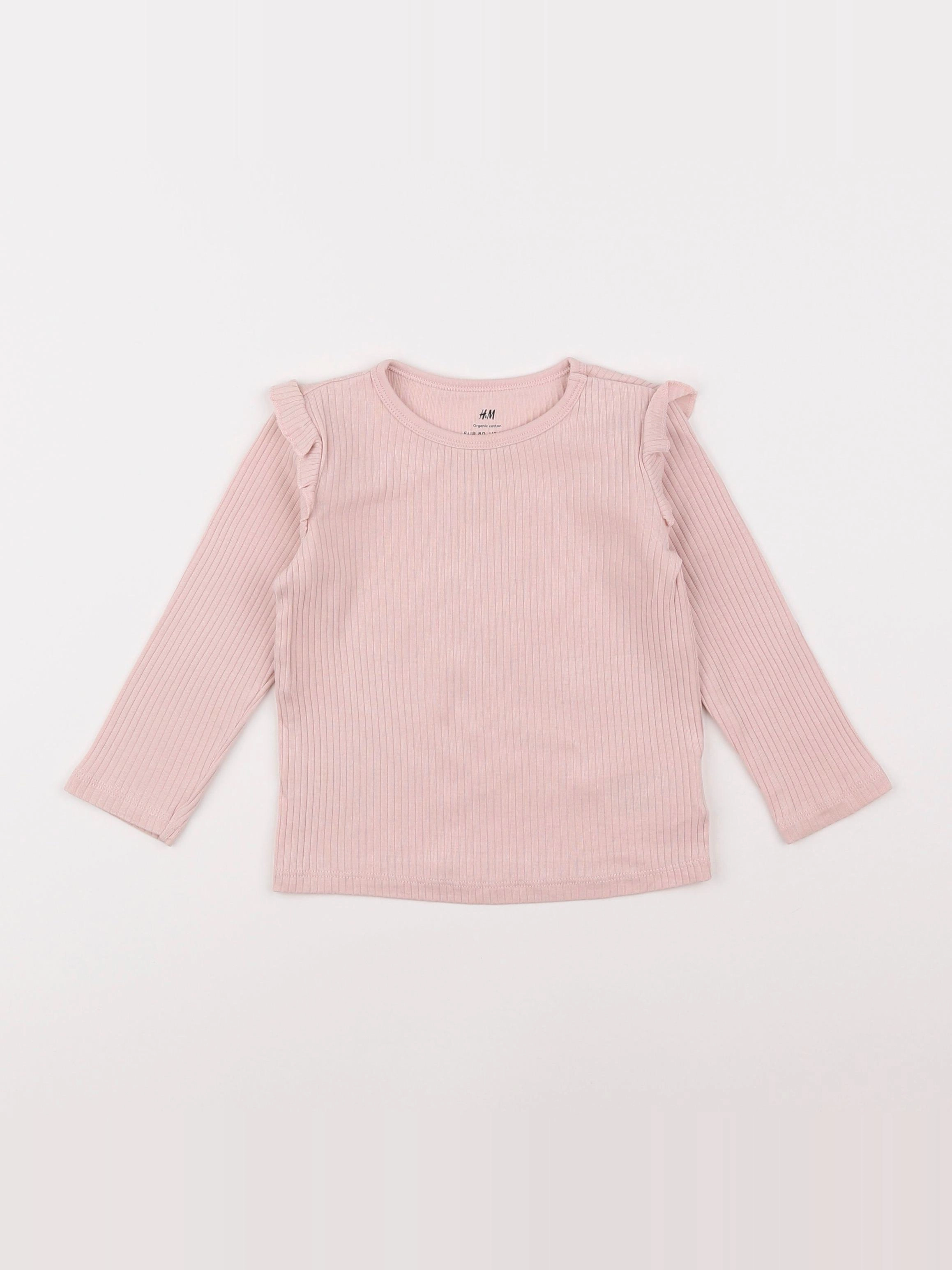 H&M - tee-shirt rose - 9/12 mois