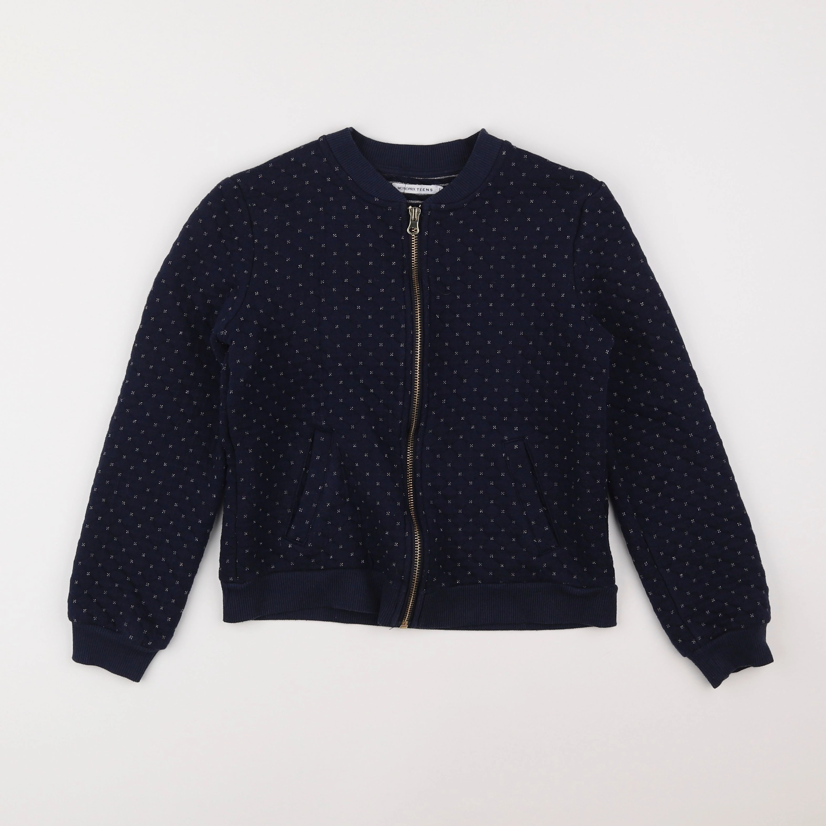 Monoprix - sweat bleu, argent - 12 ans