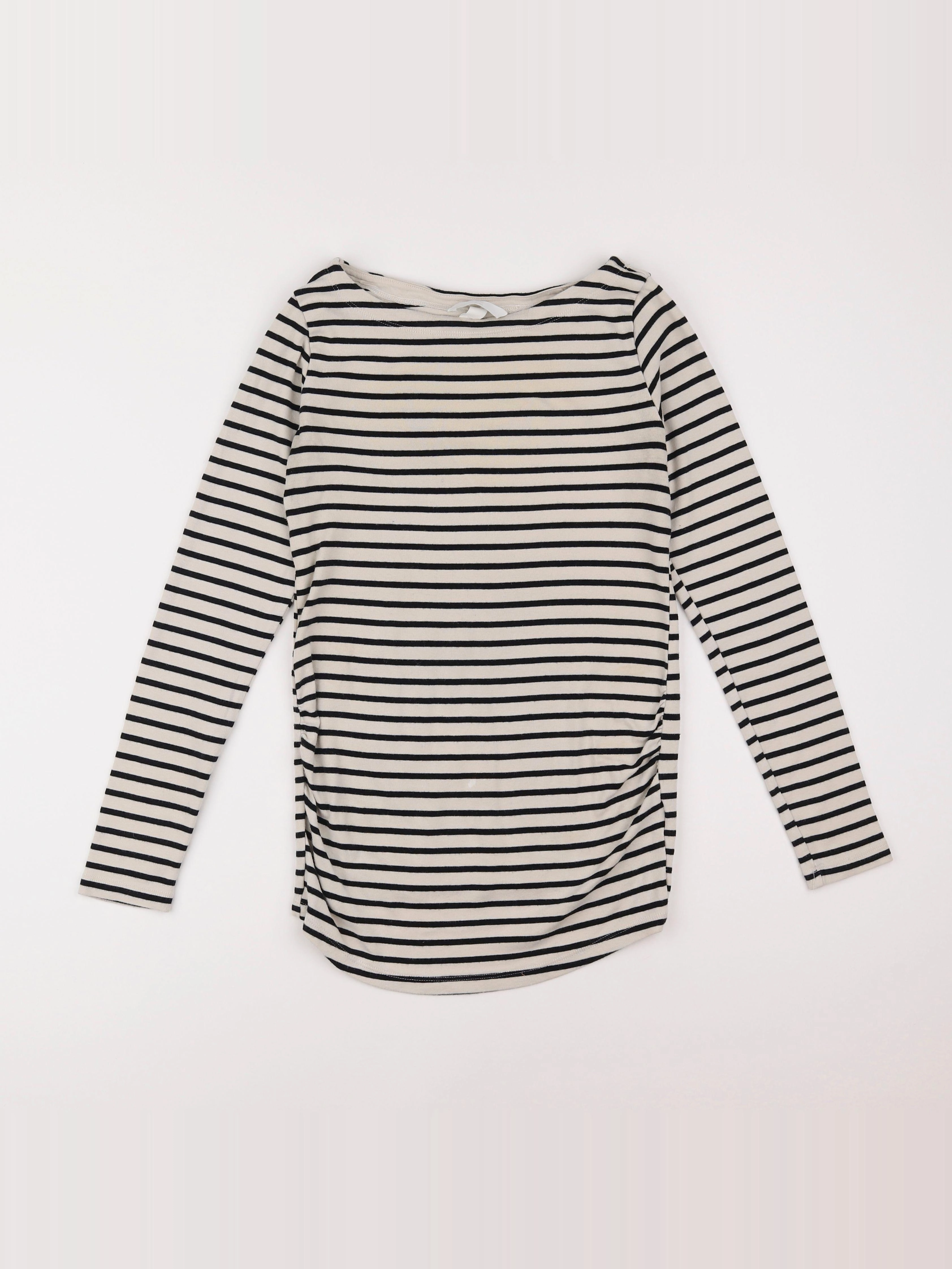 H&M - tee-shirt grossesse blanc, bleu - 38