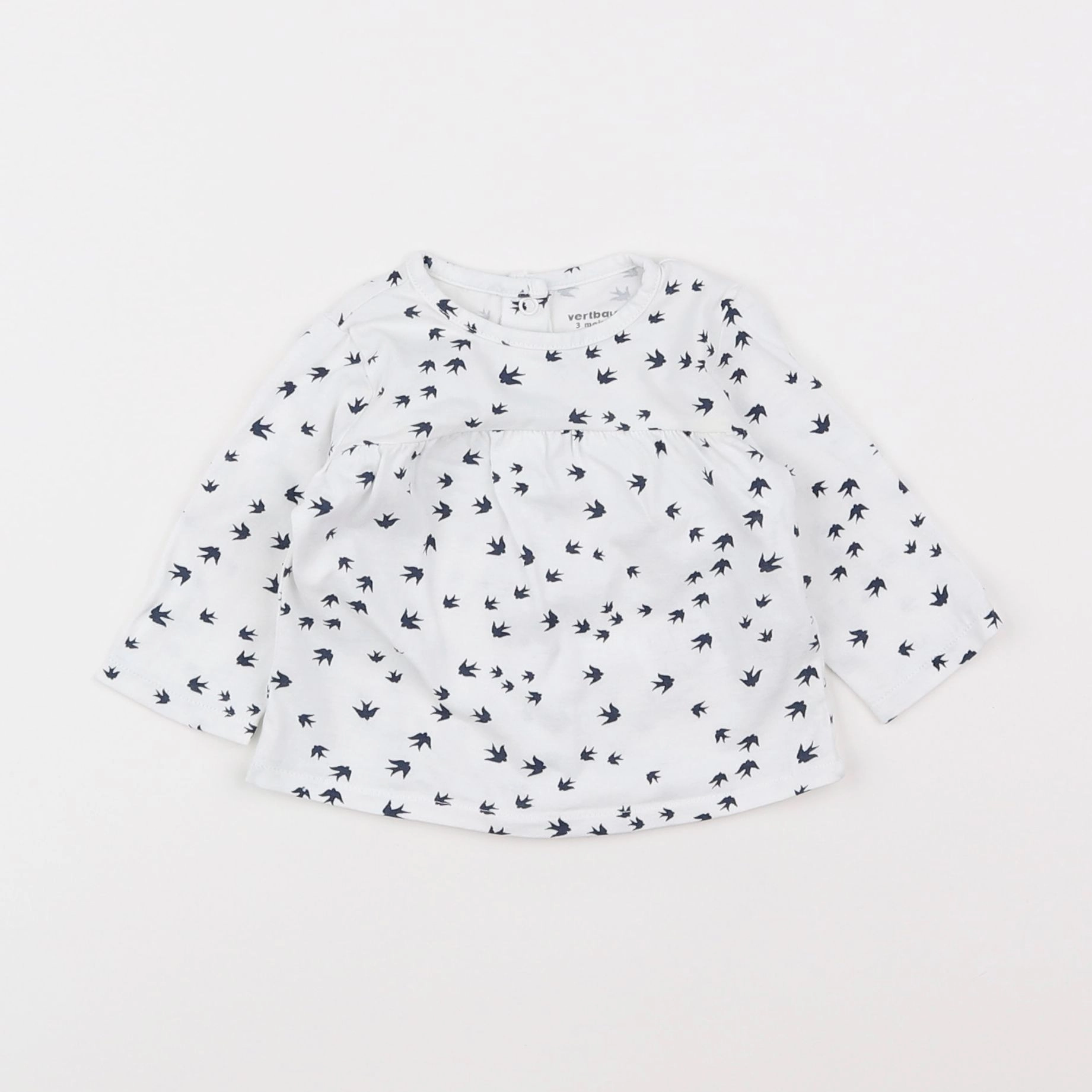 Vertbaudet - tee-shirt blanc - 3 mois