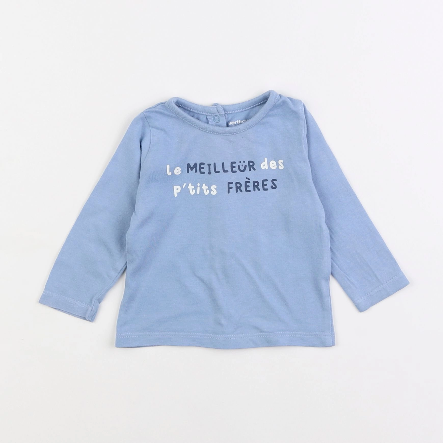 Vertbaudet - tee-shirt bleu - 3 mois
