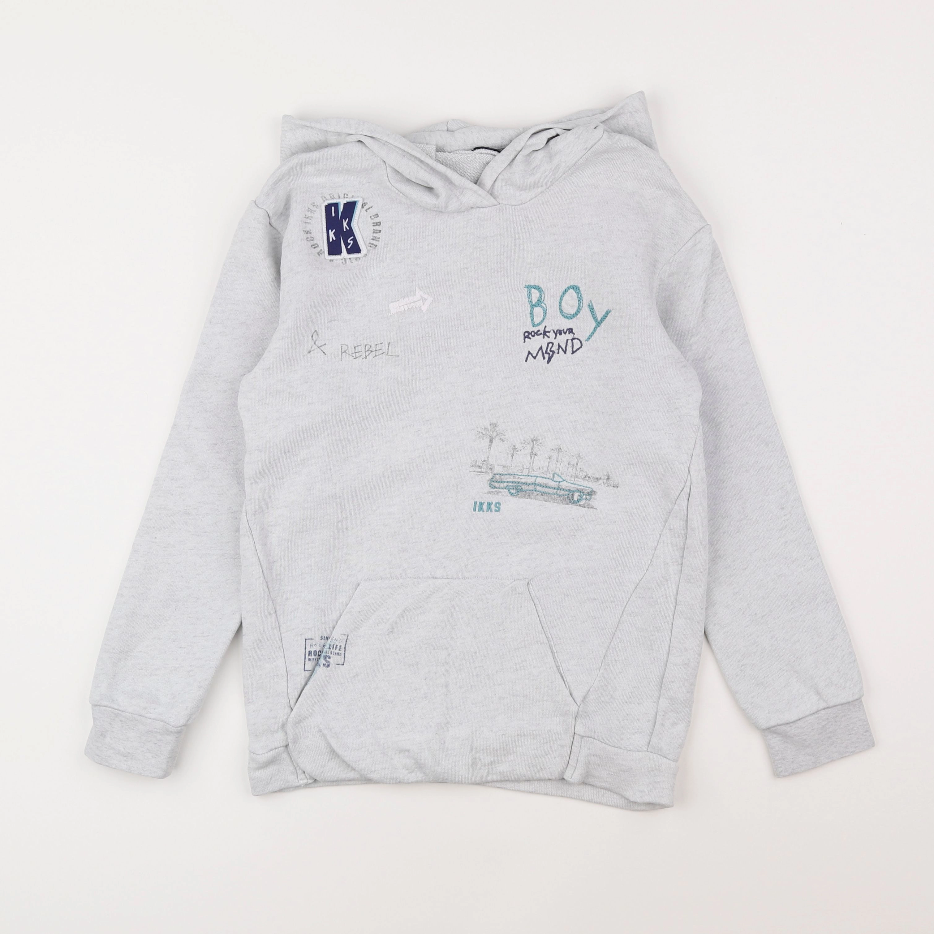 IKKS - sweat gris - 8 ans